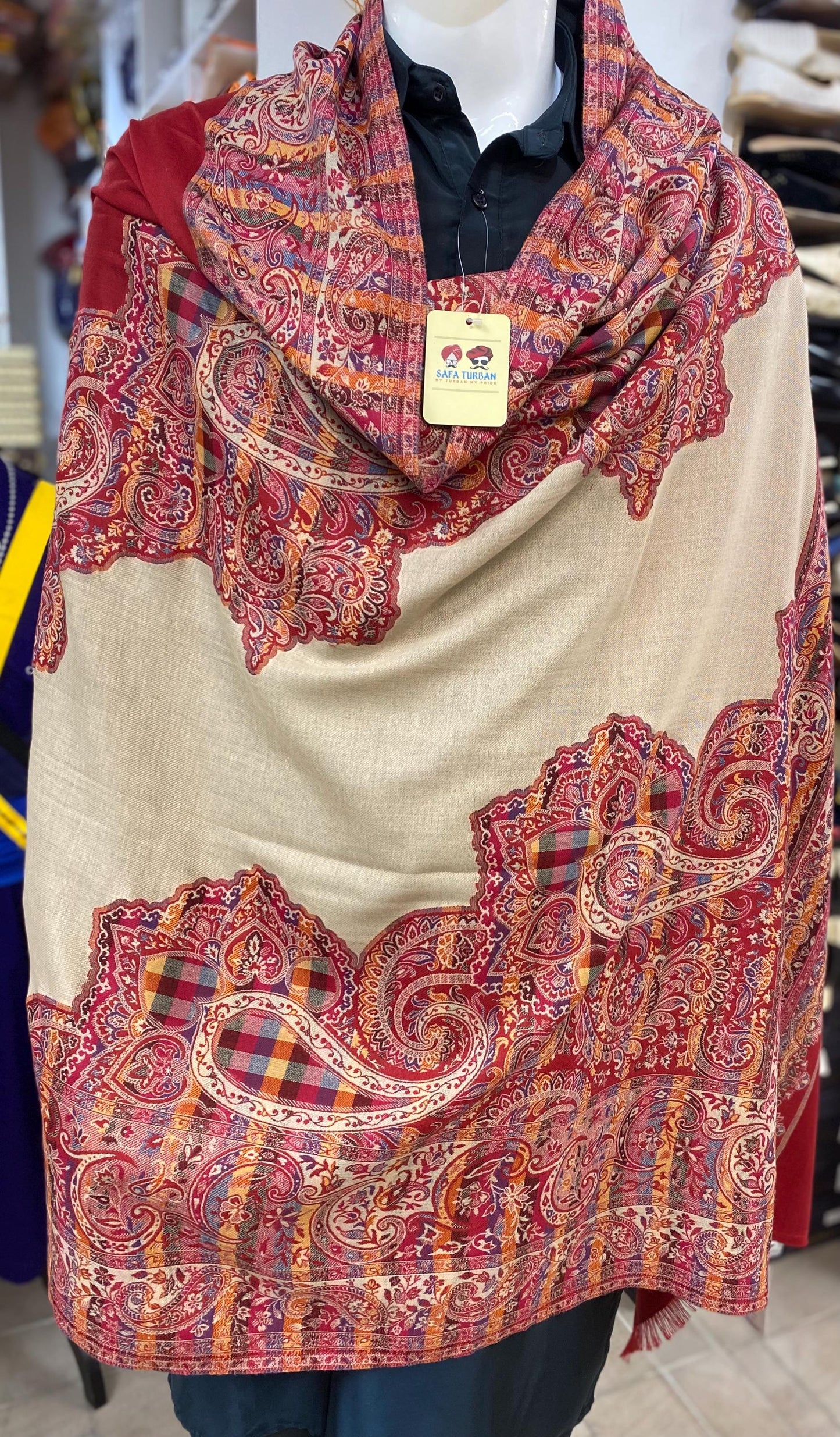 Unisex Pashmina Shawl/ Pashmina Stole Dupatta, Multicolour woolen Shawl