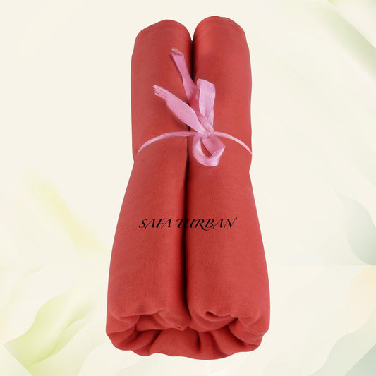 Sikh Turban- Carrot Peach (Full Voile and Rubia(Medium)/Half and Half Voile), Sikh Turban, Turban Fabric (stitching/peeko/edges finishing)