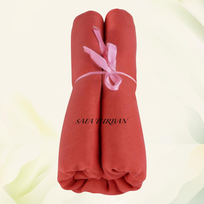 Sikh Turban- Carrot Peach   (Full Voile and Rubia/Half and Half Voile)