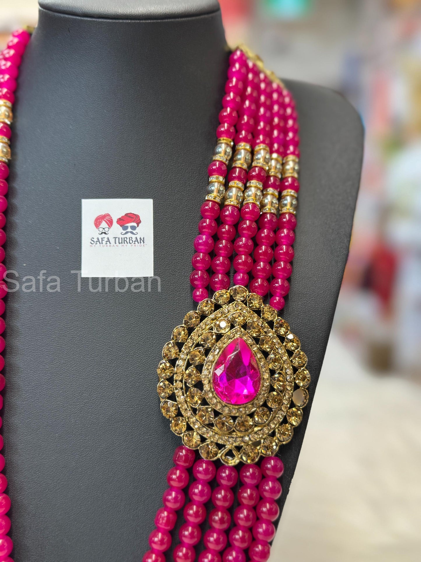 Indian Wedding- Pearl Stone & Studded Necklace for Men/Groom for Wedding