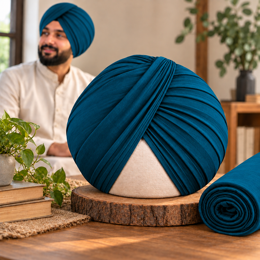 Sikh Turban- Peacock Green (Full Voile and Rubia(Medium)/Half and Half Voile)