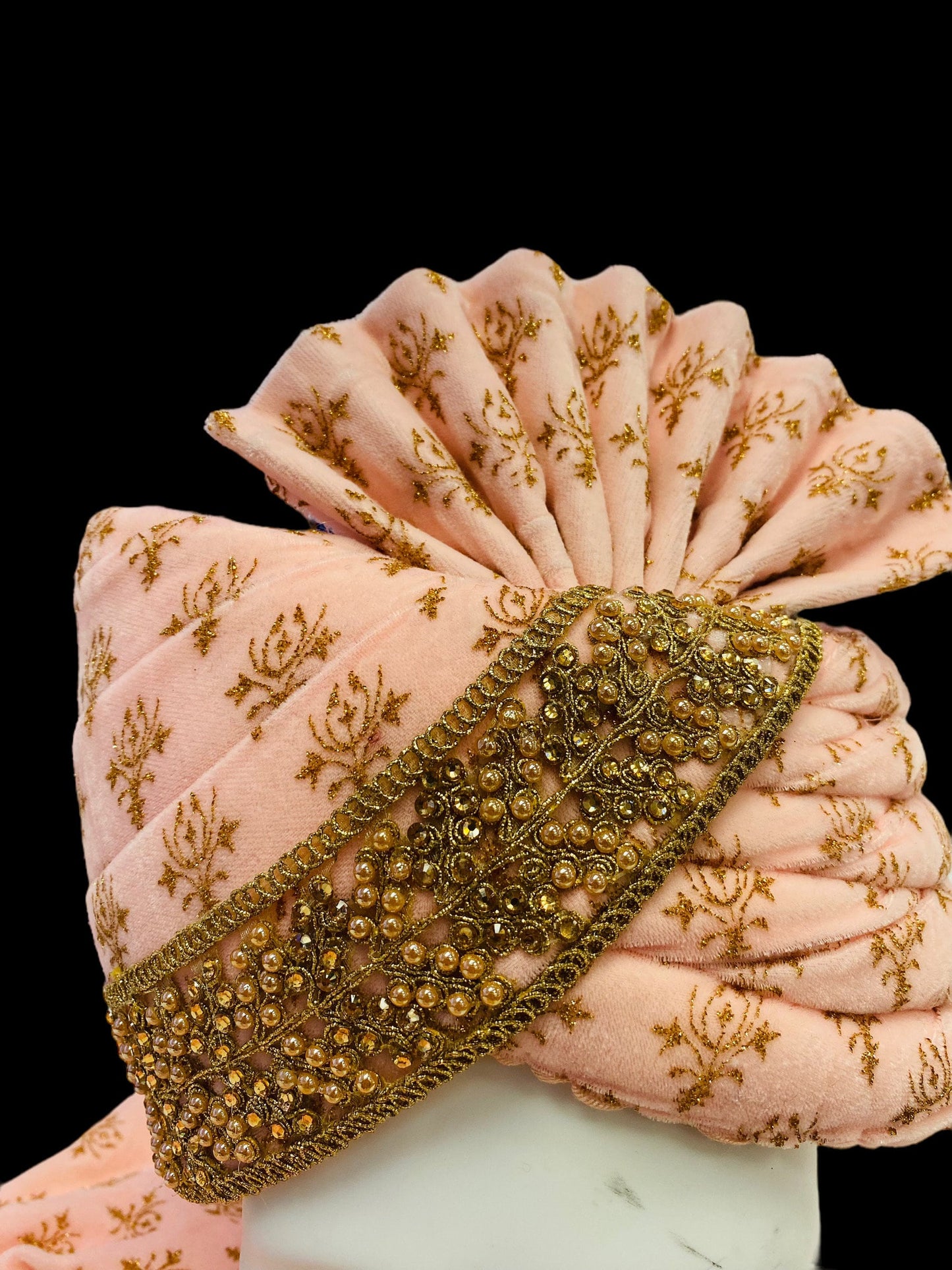 Groom Wedding Turban-Velvet AdjustableTurban(with velcro)- Safa Turban/Pagdi/Premade Turban/ Wedding Safa/Turban/Pagdi for Men