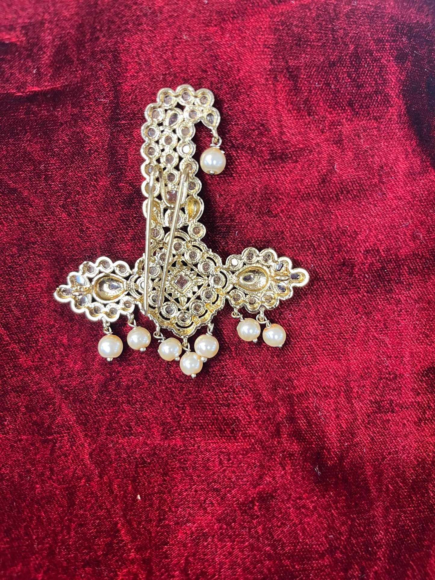 Indian Groom Wedding Accessories- Kundan  stone Kalangi/Kalgi for Men's Safa/Groom Pagdi