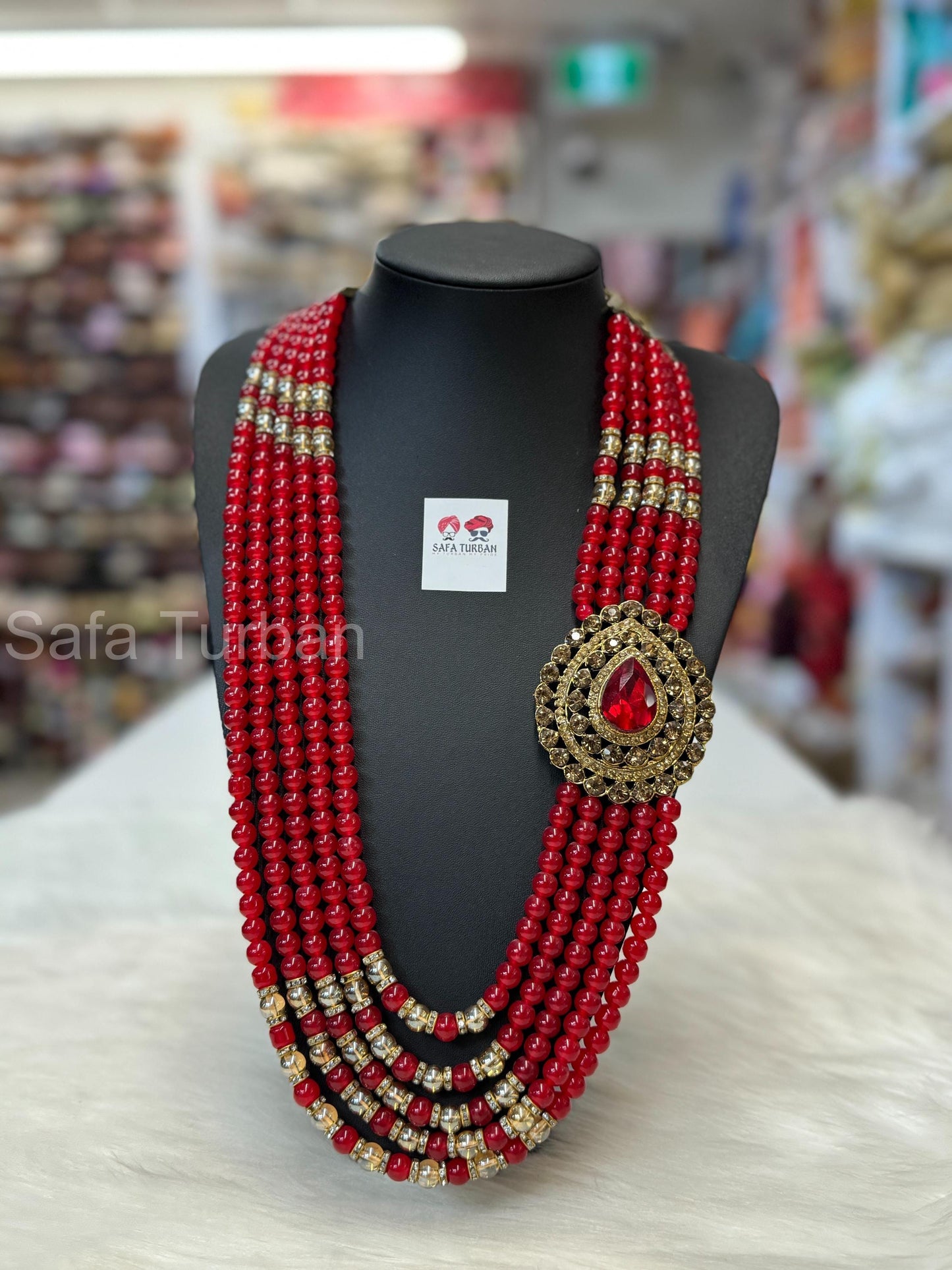 Indian Wedding- Pearl Stone & Studded Necklace for Men/Groom for Wedding