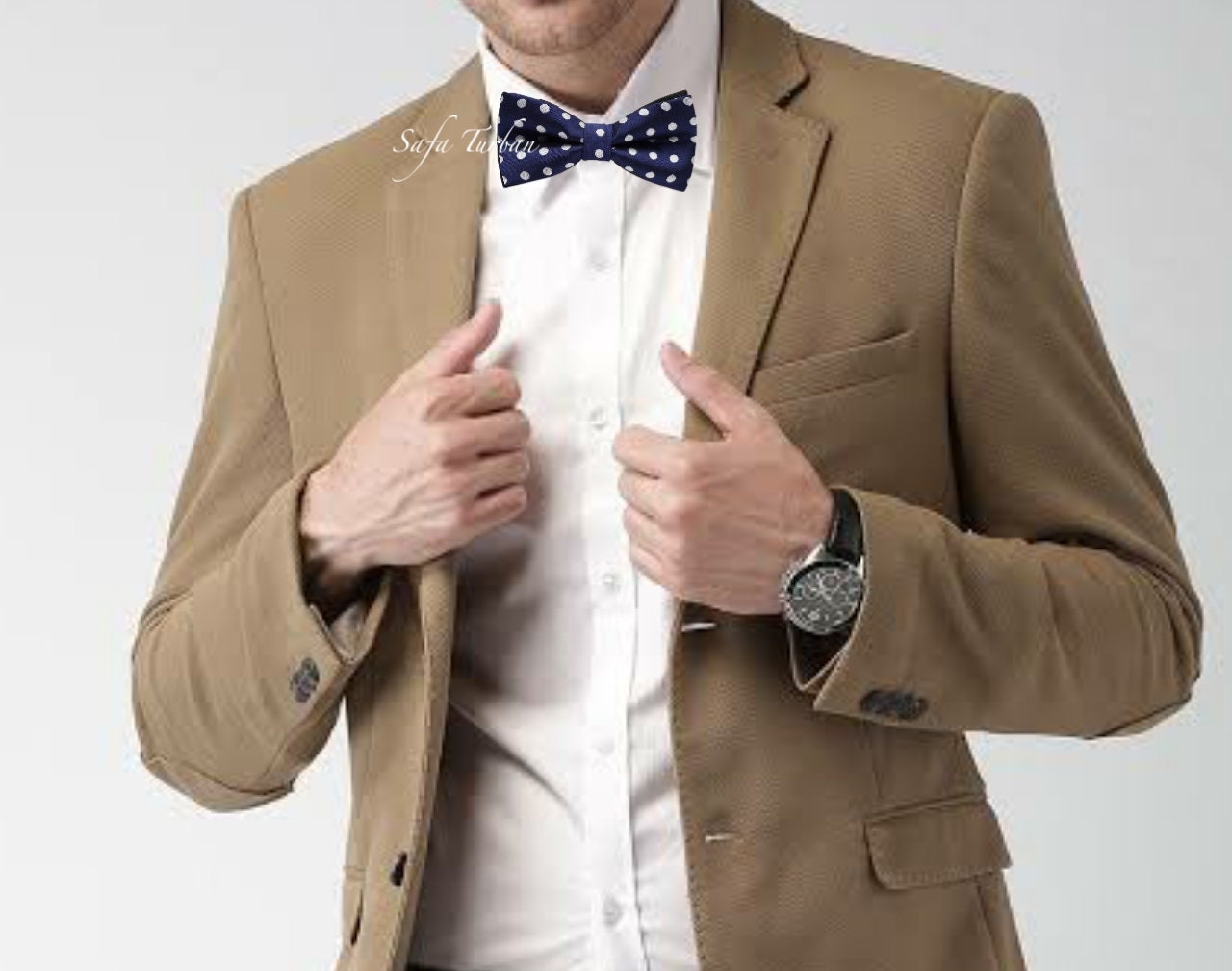 Mens Polyester Bowtie/ Fashion Neck Wear Bow Tie/ Polka dot bow tie/ Adjustable bow tie