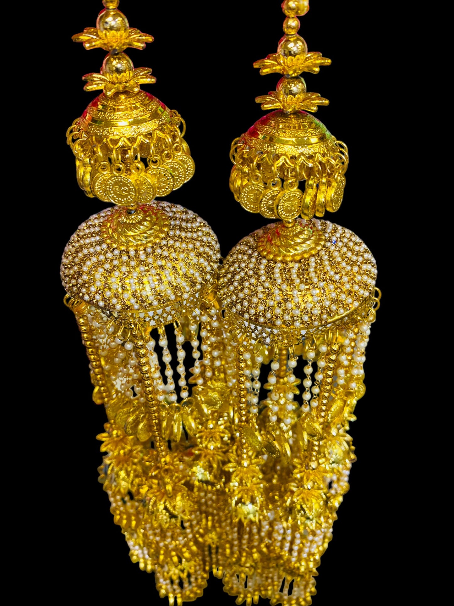 Beautiful Bridal Kaleera Traditional Embossed Big Size Kaliras for Bride & Women Hand Hanging Kalera(sold as pair)
