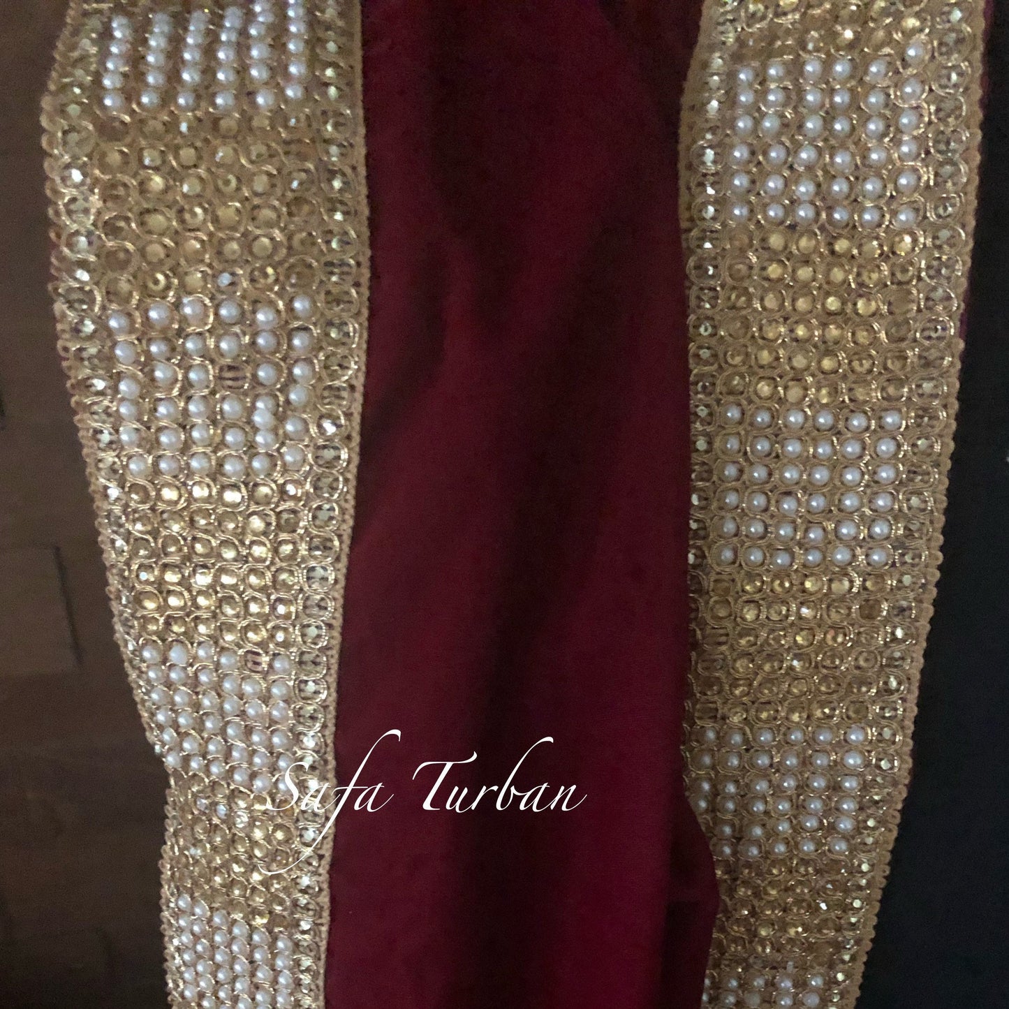 Indian Wedding- Velvet Sherwani Shawl for Groom (Dark Maroon)