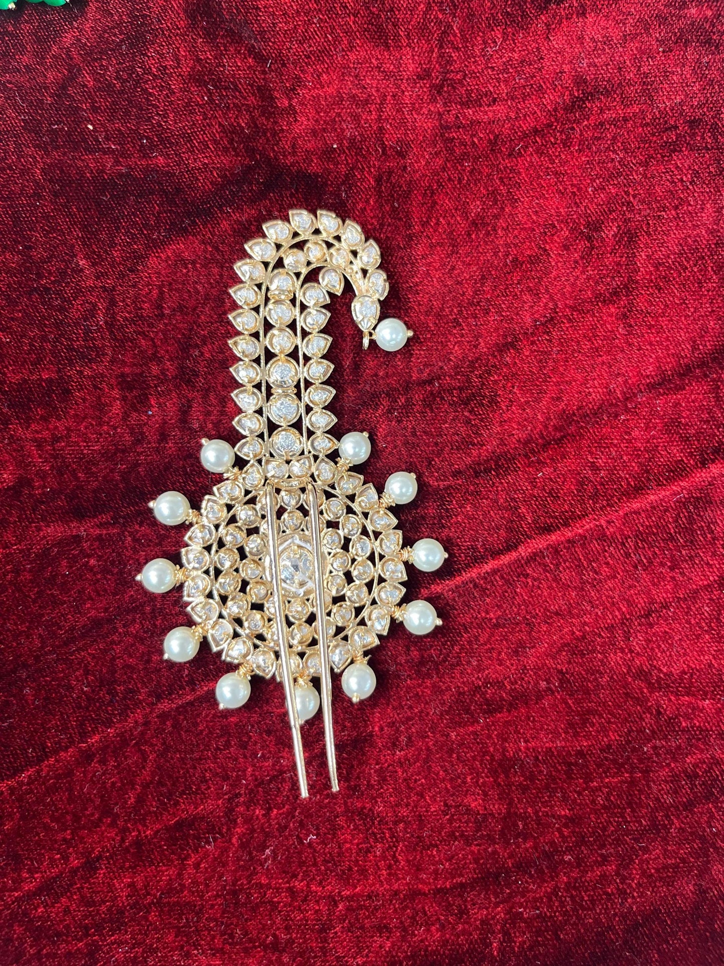 Indian Groom Wedding Accessories- Pachi Kundan Kalangi/Kalgi for Men's Safa/Groom Pagdi