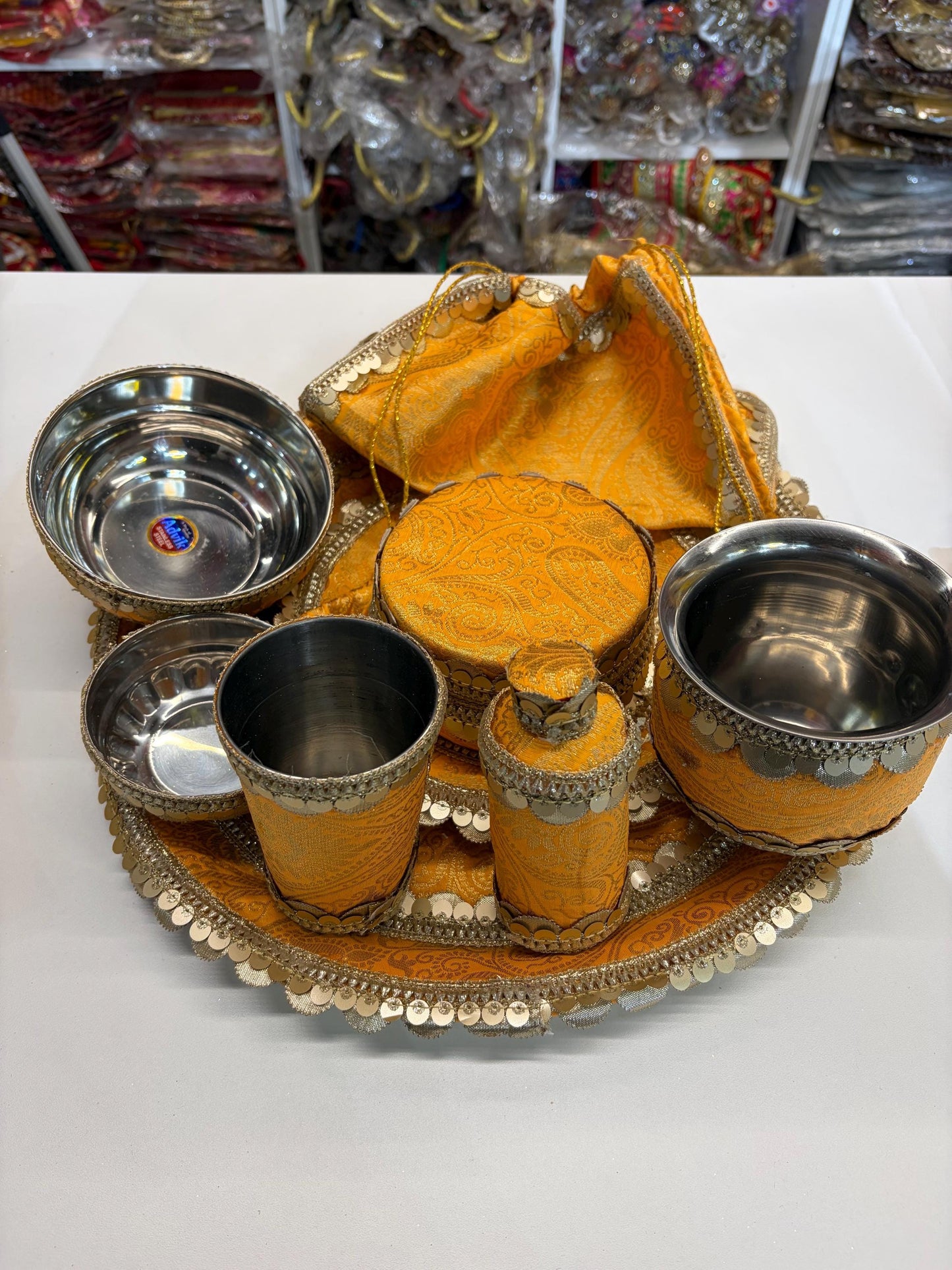 Indian Wedding Accessories- Bride/Groom Mehndi Mayian/ Haldi/ Maiyan/ Vatna Ceremony- Full Set