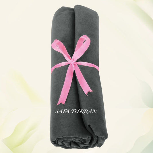 Sikh Turban- Charcoal/Dark Grey (Full Voile and Rubia(Medium)/Half), Sikh Turban, Turban Fabric (stitching/peeko/edges finishing)