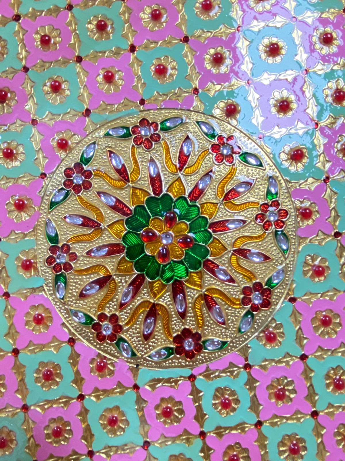 Decorative Meenakari Plate/Thalli/ Thaal for wedding, shagun etc.
