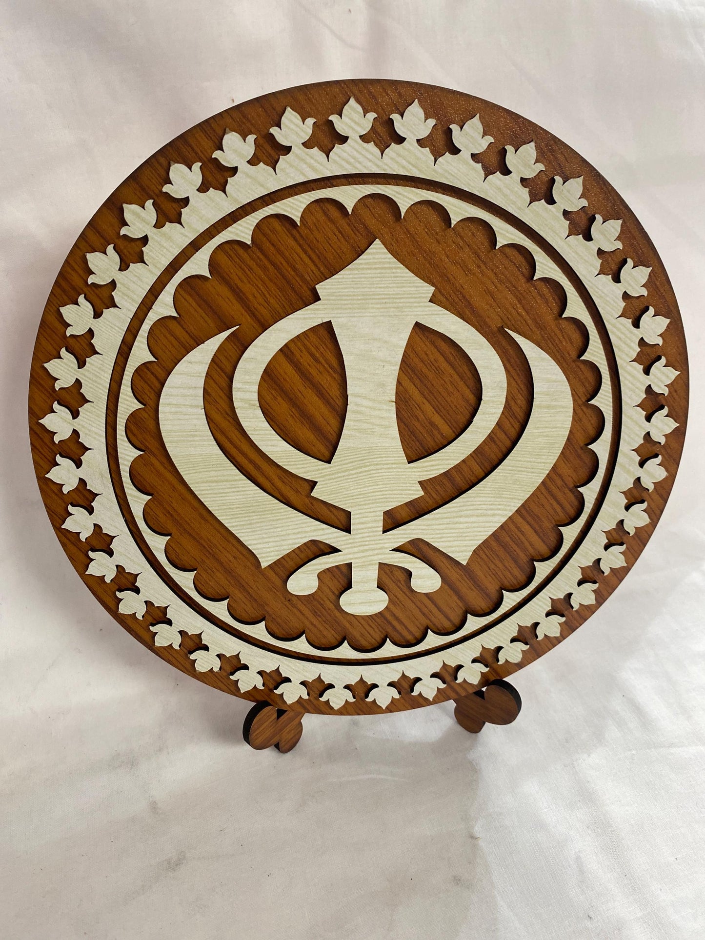 TableTop Wooden  Display Accessories-     Khanda (light brown)Religious/Sikh item/detachable stand /gift item