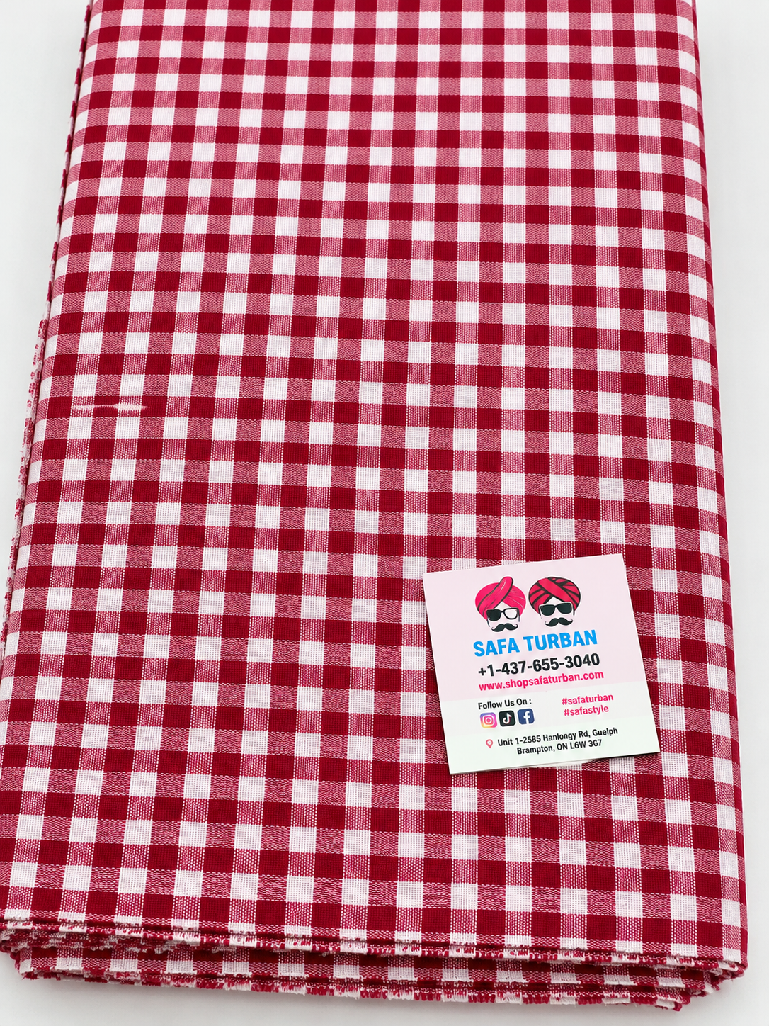 Check Parna- Red and White Check Turban