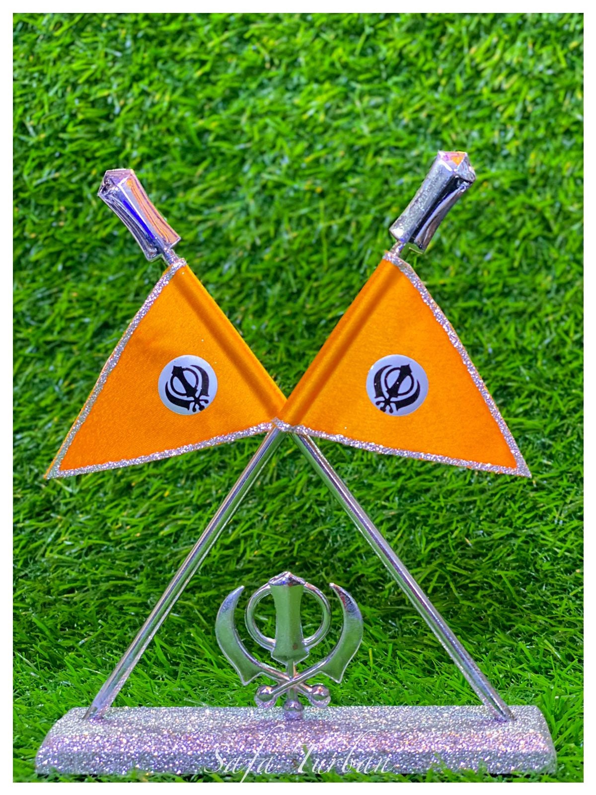 Car/Truck/Office Dashboard Accessories- (Khanda Flag Double) II Religious item