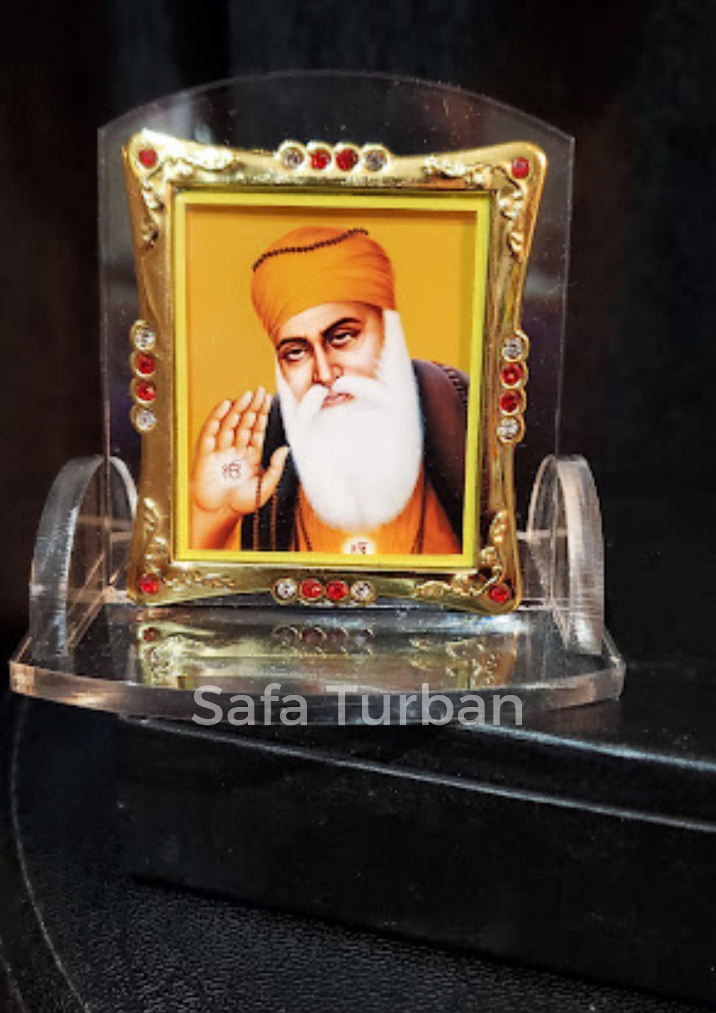 Car Dashboard Rectangular Shape Acrylic Showpiece, Religious Idol Statue for Mandir, Office & Home Décor (Guru Nanak Dev Ji)