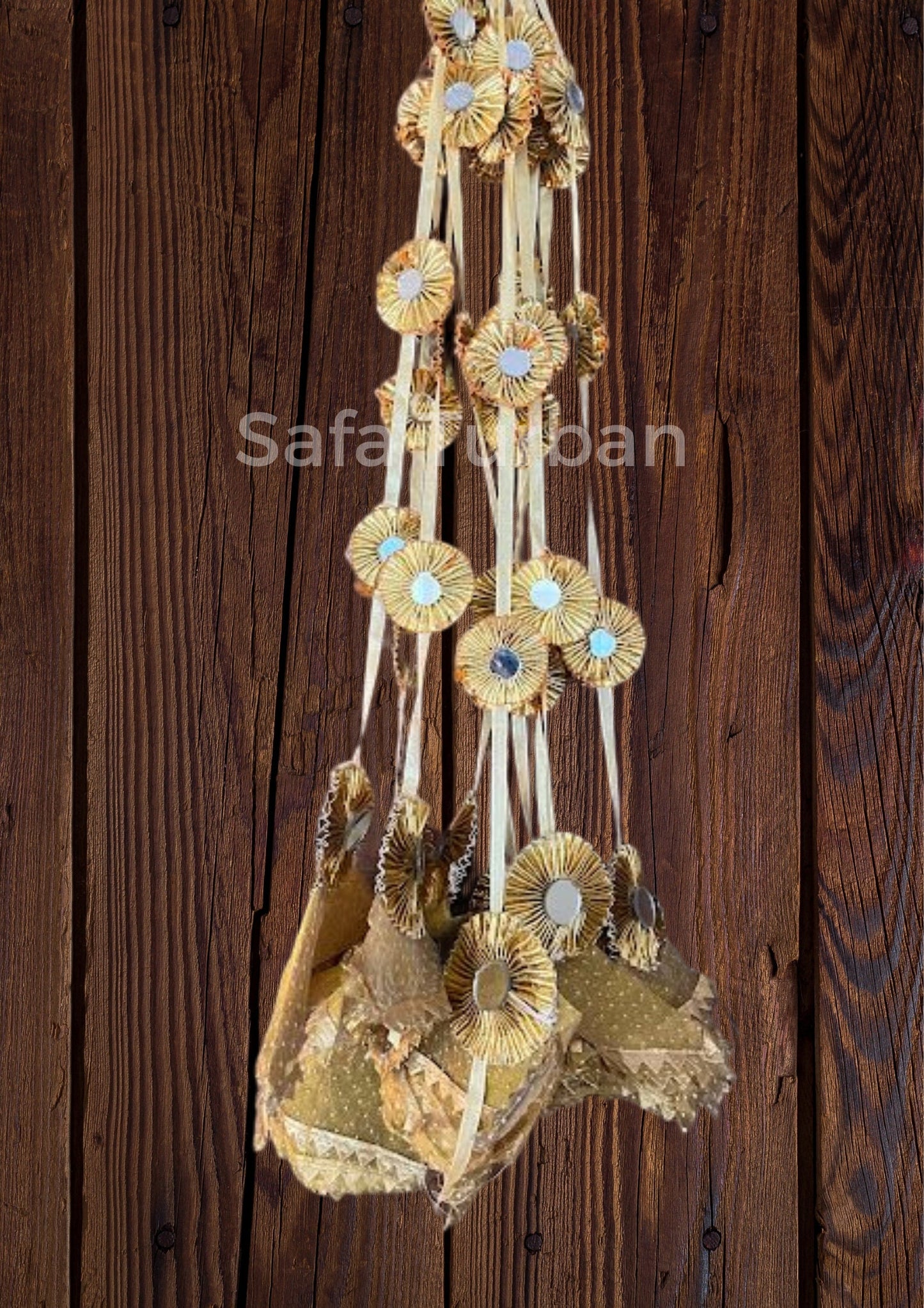 Tassels Decorative Hanging for Wedding Backdrops, Haldi, Wedding Event Decoration, Indian Wedding Net Fabric Hangings- Pack of 5 Strings
