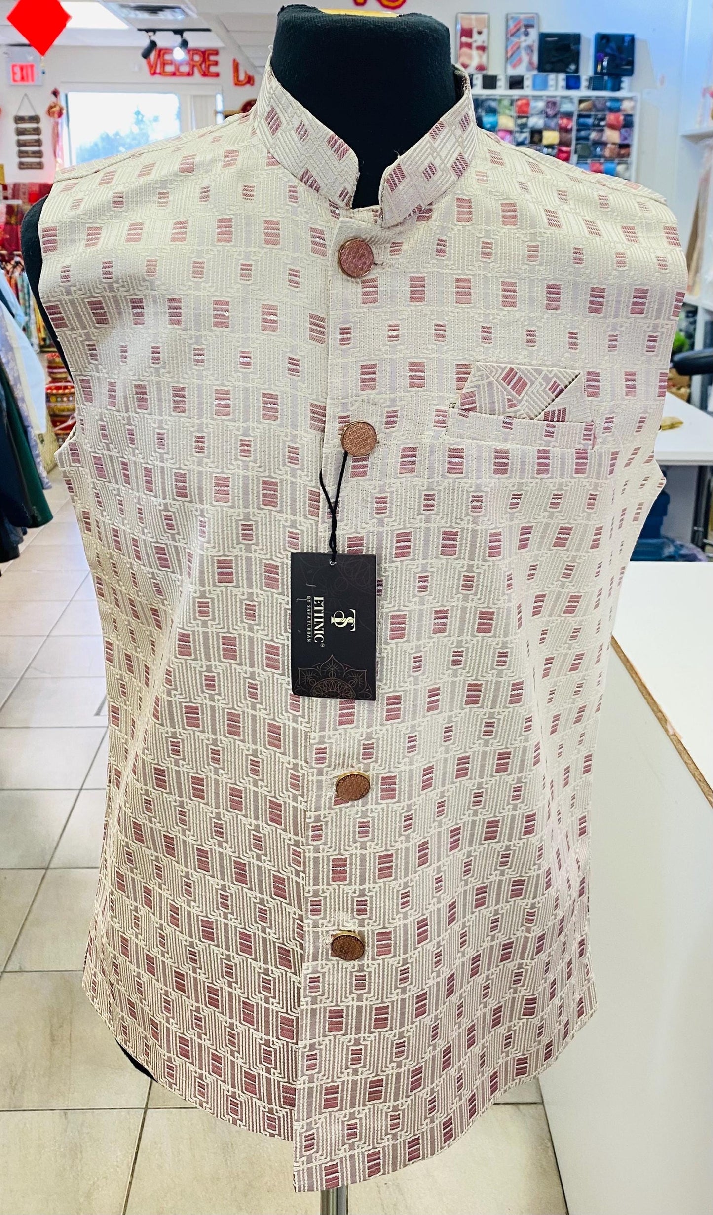 Designer  Men's Vest- Wedding Vest, Kurta Pajama Vest,Casual Wear (Size available 38,40,42,44,46)