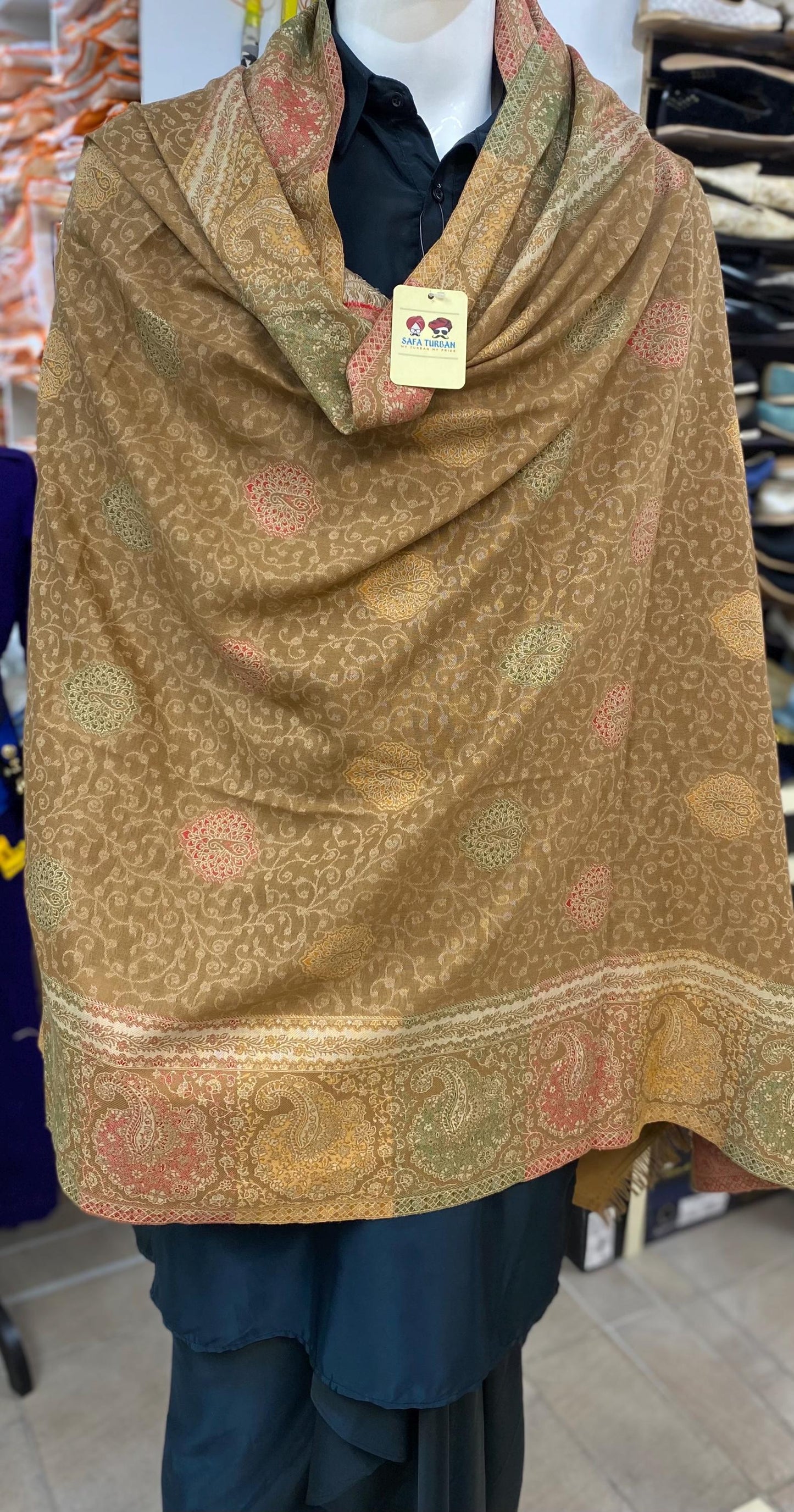 Unisex Pashmina Shawl/ Pashmina Stole Dupatta, Multicolour woolen Shawl