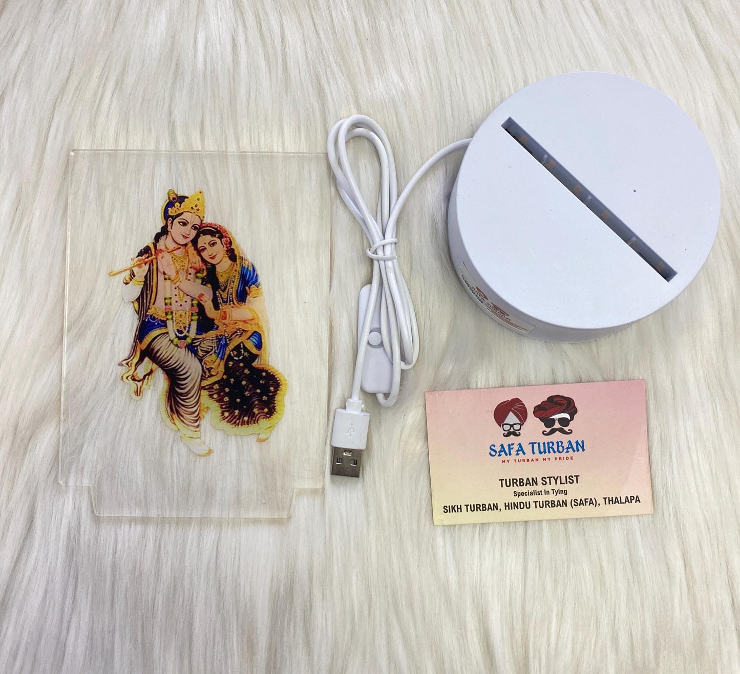 Frames- 3D Gods (Radha- Krishna)Frames with Soft Light UV Printed , Desk Lamp 3D, Religious Idols Frames