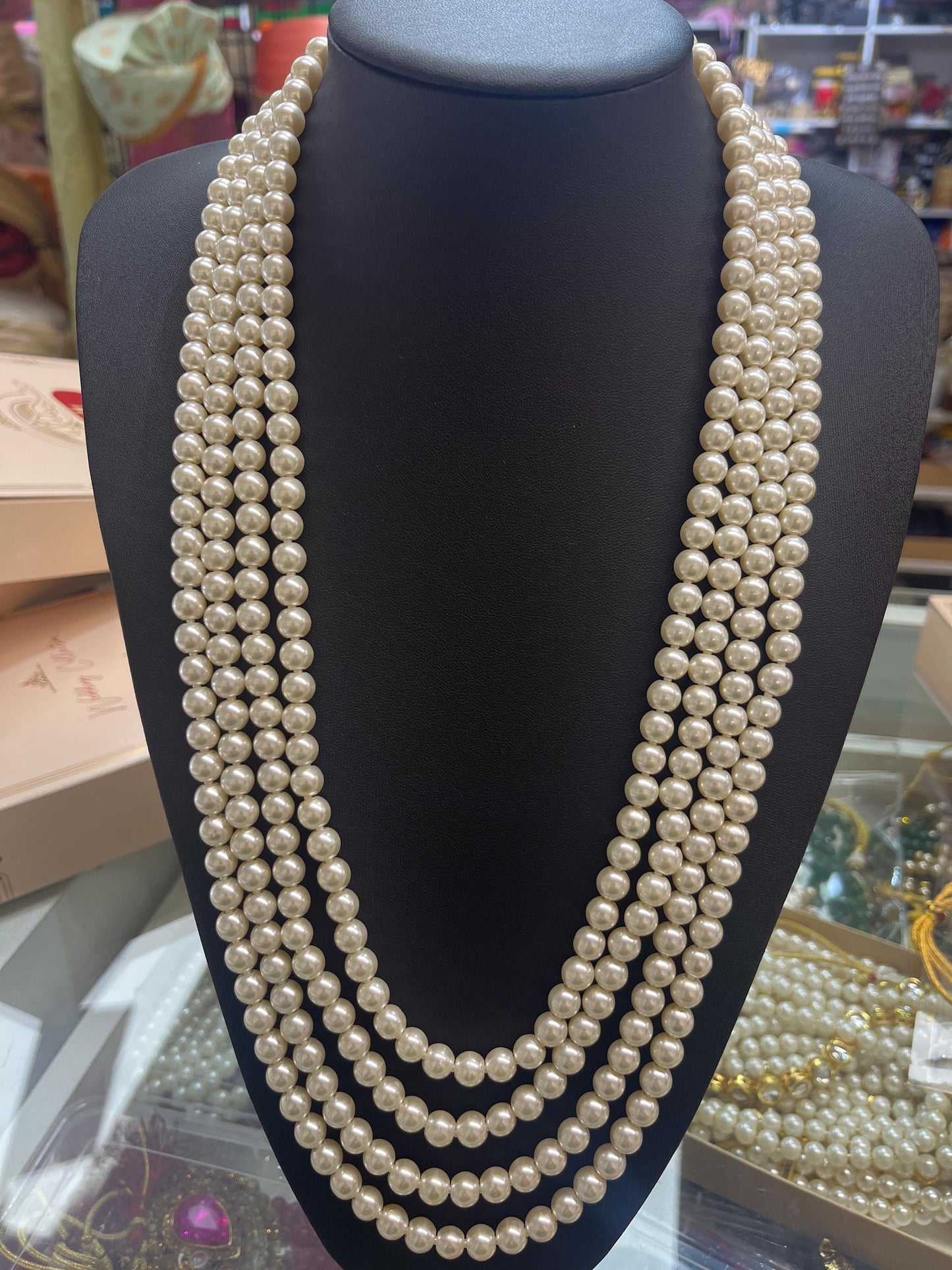Indian Wedding- Green Pearl Necklace for Men/Groom for Wedding