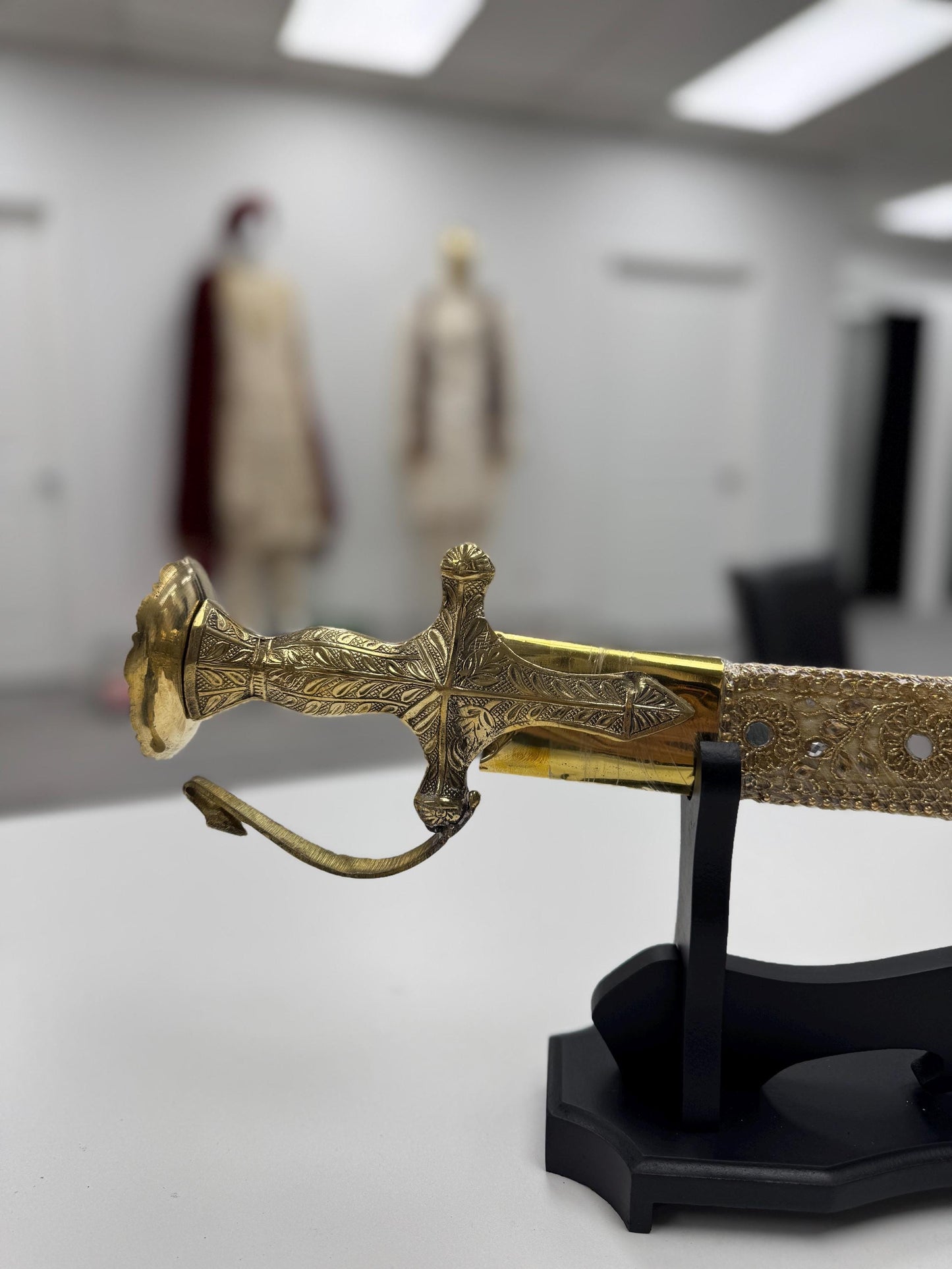 Indian Wedding Decorative Sword/Kirpan- Golden colour with golden handle/For wedding purpose/Decorated Sikh Wedding Kirpan