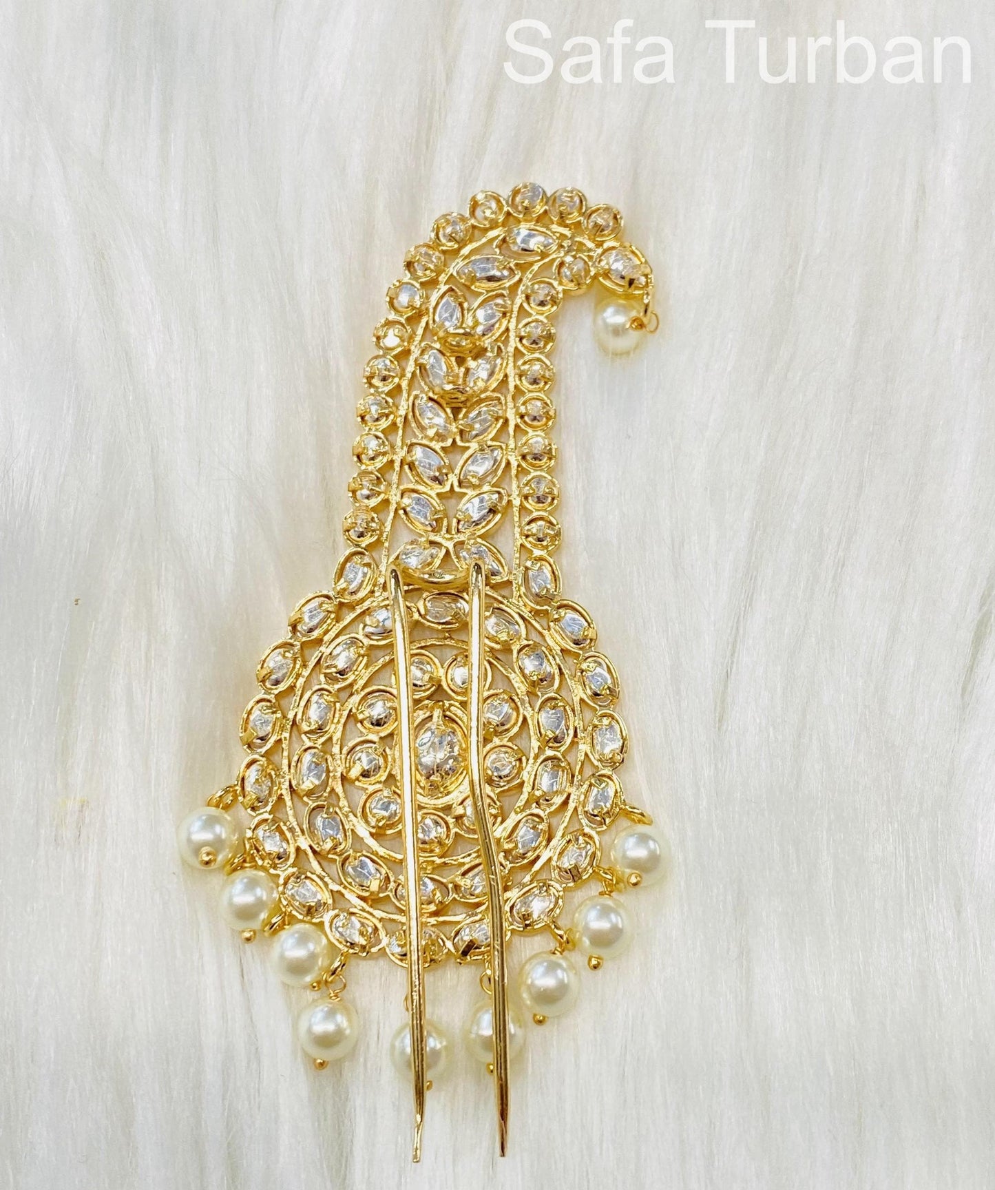 Indian Groom Wedding Accessories- Pachi Kundan Kalangi/Kalgi for Men's Safa/Groom Pagdi
