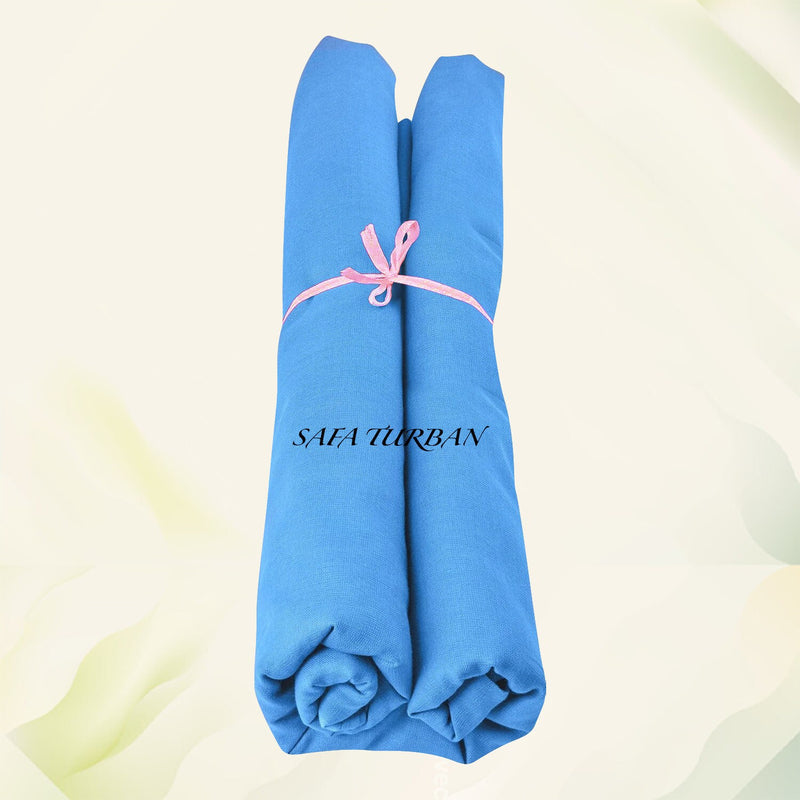 Sikh Turban- Deep Sky Blue (Full Voile and Rubia(Medium)/Half and Half Voile)