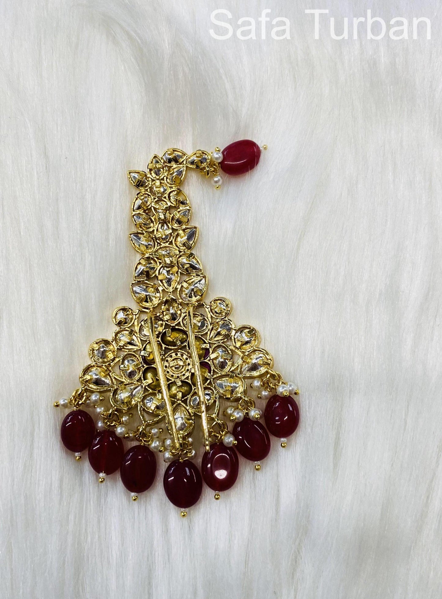 Indian Groom Wedding Accessories- Pachi Kundan Kalangi/Kalgi for Men's Safa/Groom Pagdi