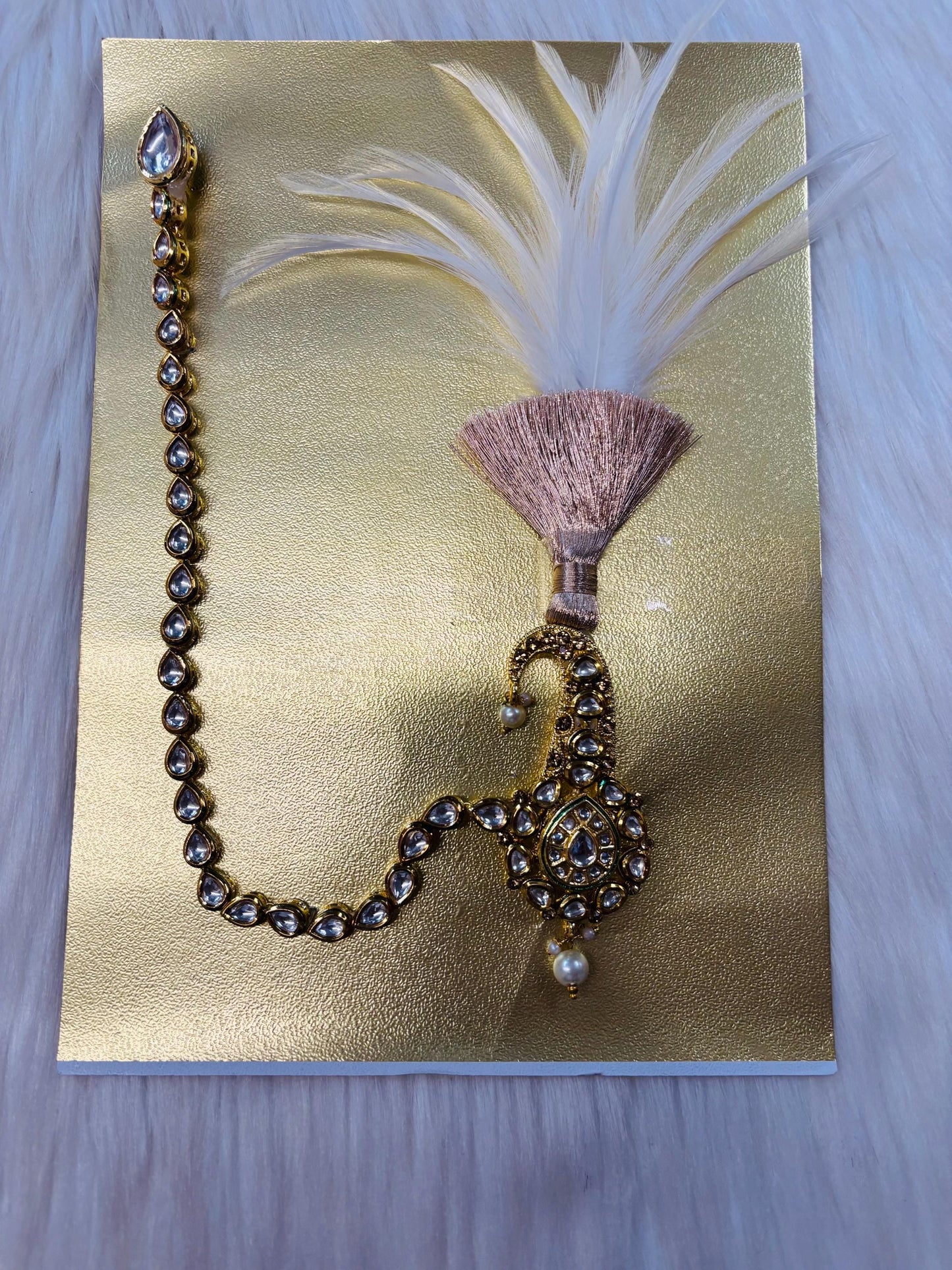 Indian Groom Wedding Accessories-  Kalangi/Kalgi with one side string for Men's Safa/Groom Pagdi
