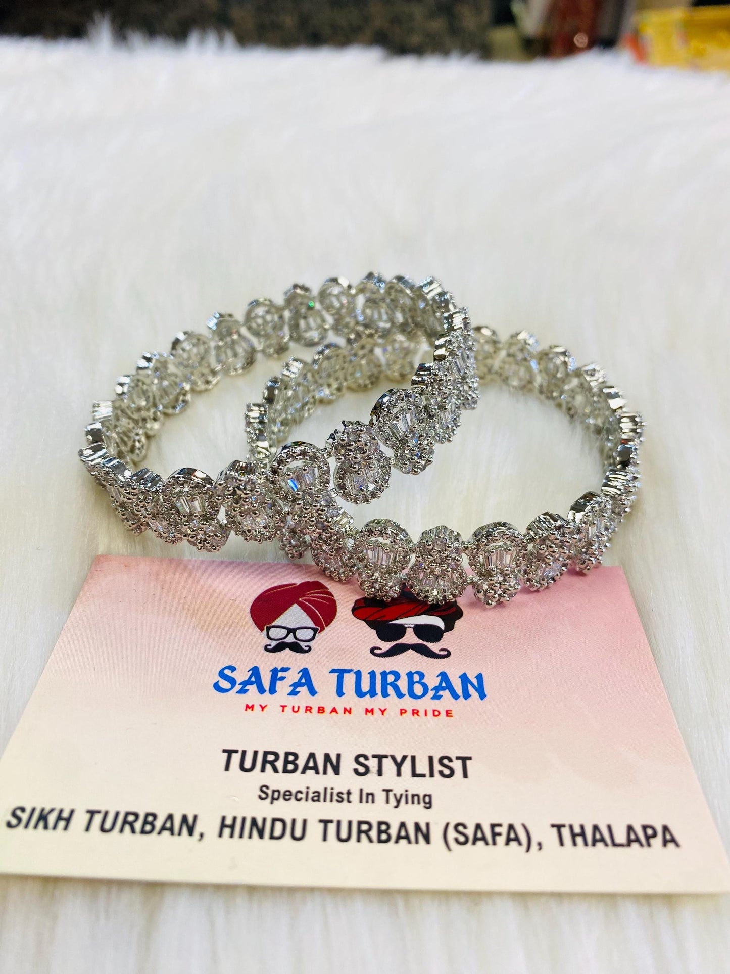 Bangles- AD Silver- Metal Bangles/Wedding bangles/Kada bangles /Stone bangles (Set of 2 BANGLES)