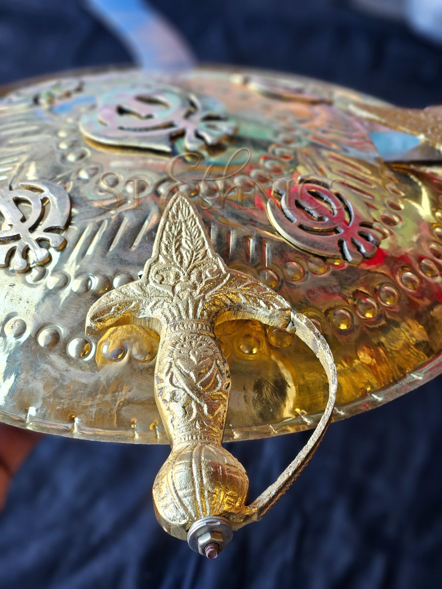 Sikh Kirpan and Dhal Wall Hanging, Khanda Metal Art for Home Décor, Unique Sikh Gift Items.