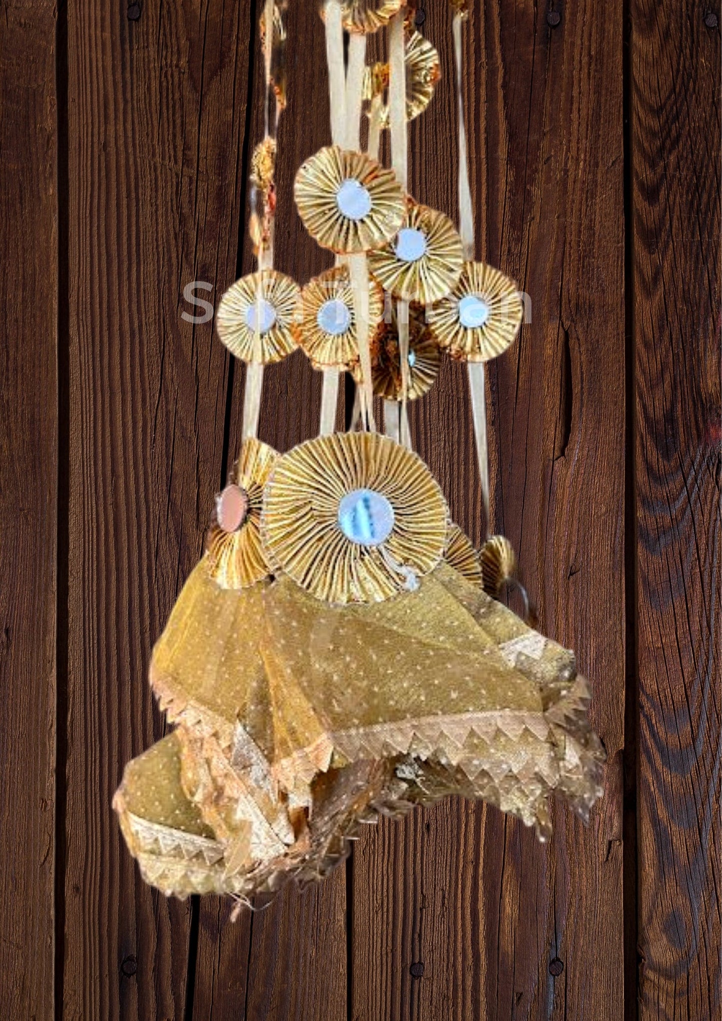 Tassels Decorative Hanging for Wedding Backdrops, Haldi, Wedding Event Decoration, Indian Wedding Net Fabric Hangings- Pack of 5 Strings