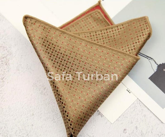 Men's Pocket Squares (Beigh Golden Colour)