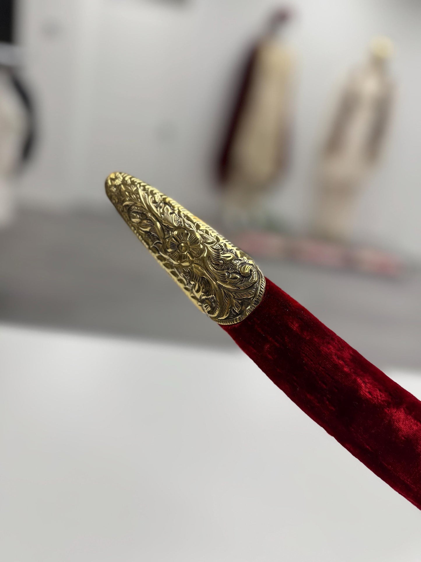 Indian Wedding Decorative Sword/Kirpan- Maroon Velvet kirpaan with golden work handle/For wedding purpose/Decorated Sikh Wedding Kirpan