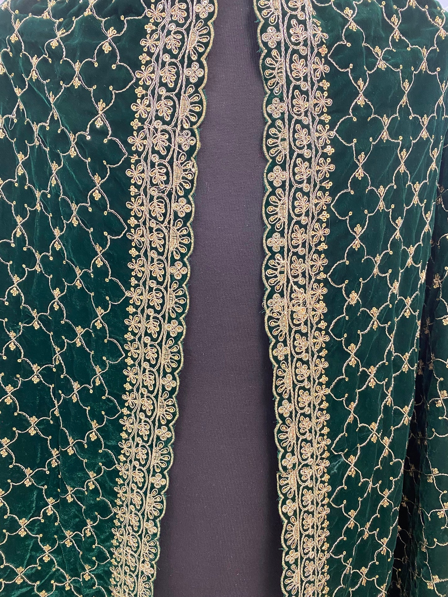 Indian Wedding- Velvet Shawl /Dupatta, Velvet Dupatta- Women's / Men's Velvet Dupatta, Shawl, Dupatta