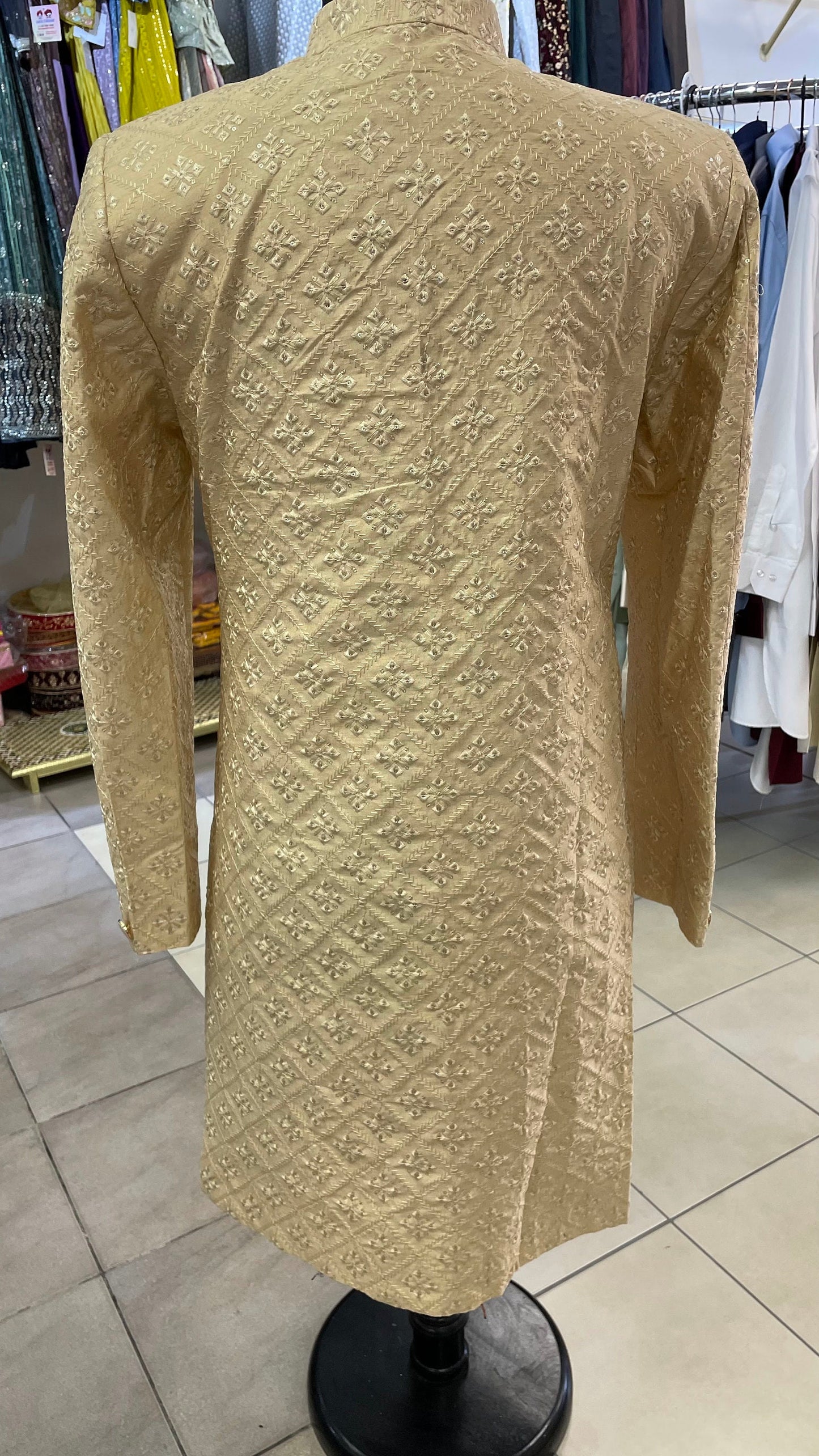 Groom Wedding Sherwani Outfit- Embroidered Indo Western Coat (Sherwani)