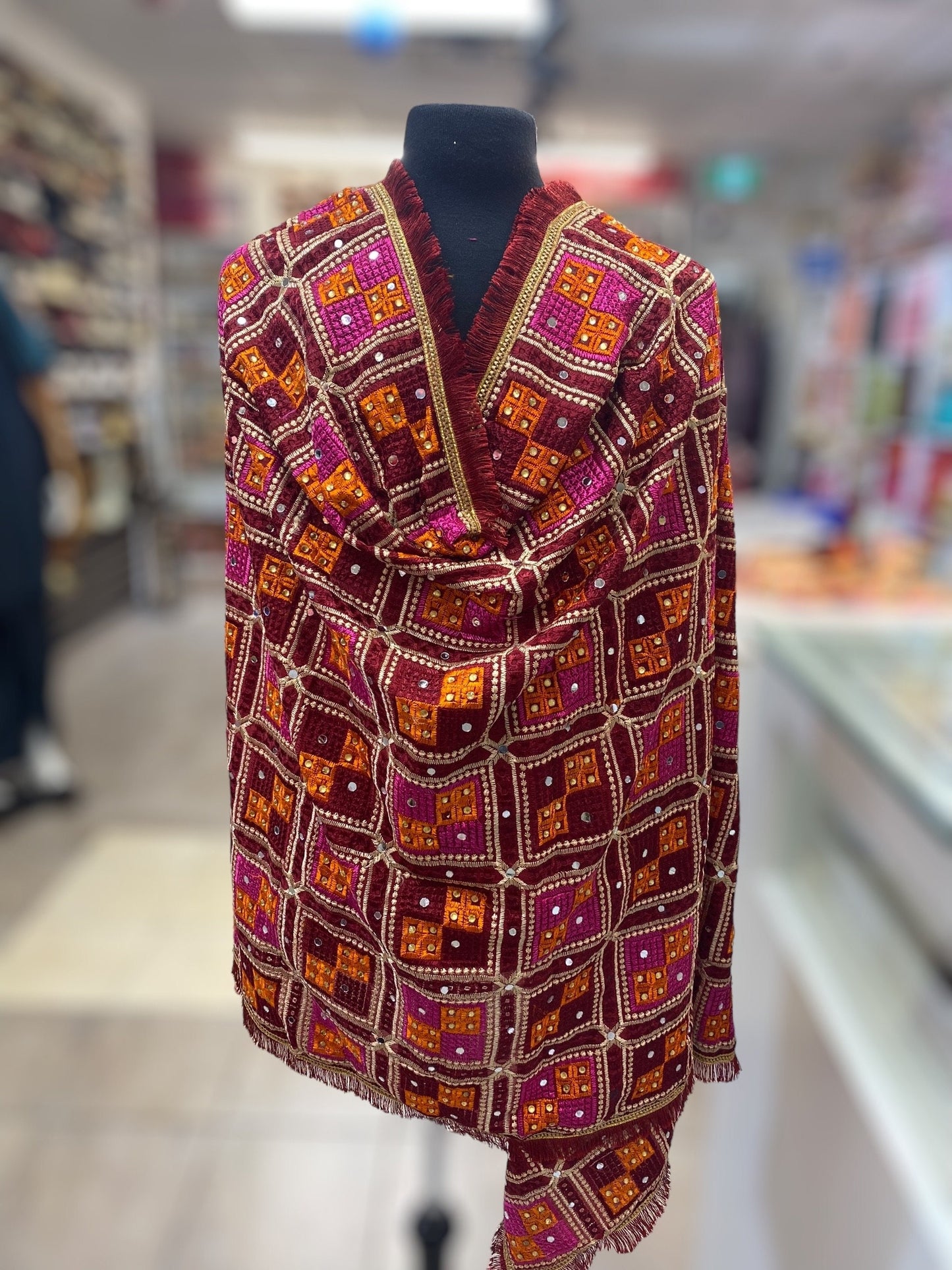 Phulkari Dupatta- Women's Beautiful Phulkari Dupatta, Scarf,Multicoloured Phulkari Chunni, Dupatta