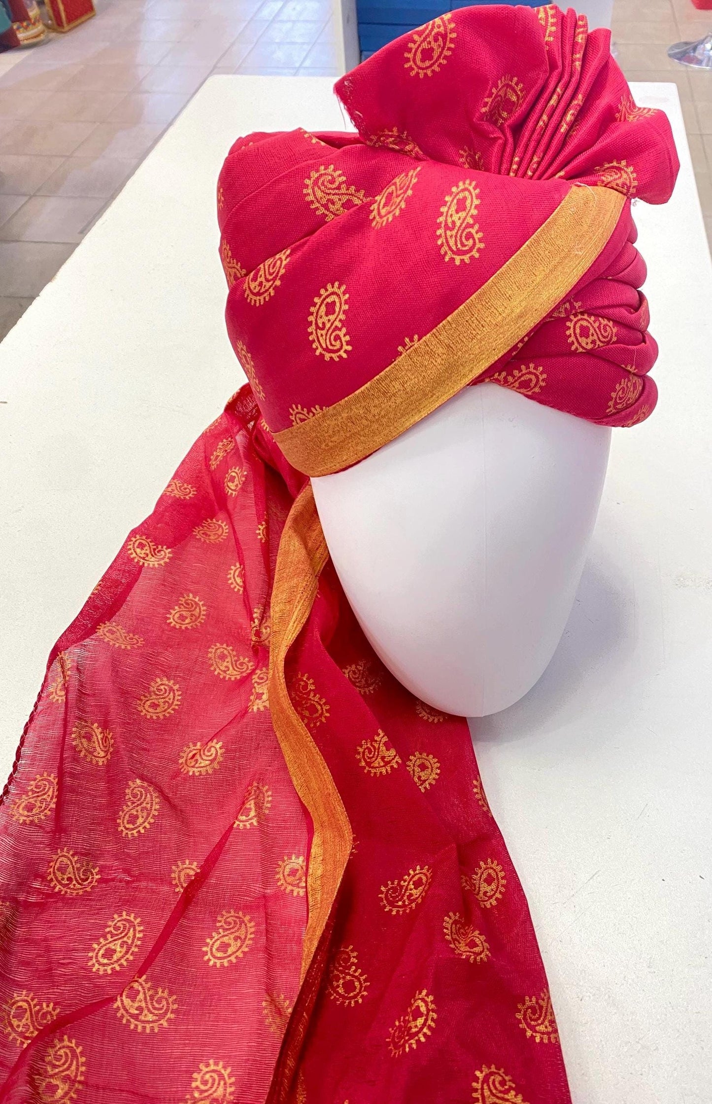 Indian Wedding- Hindu  Safa With Velcro for Baraati/Family Members, Safa Turban/Pagdi/Premade Turban Headwrap for dulha/baraati/Velcro safa