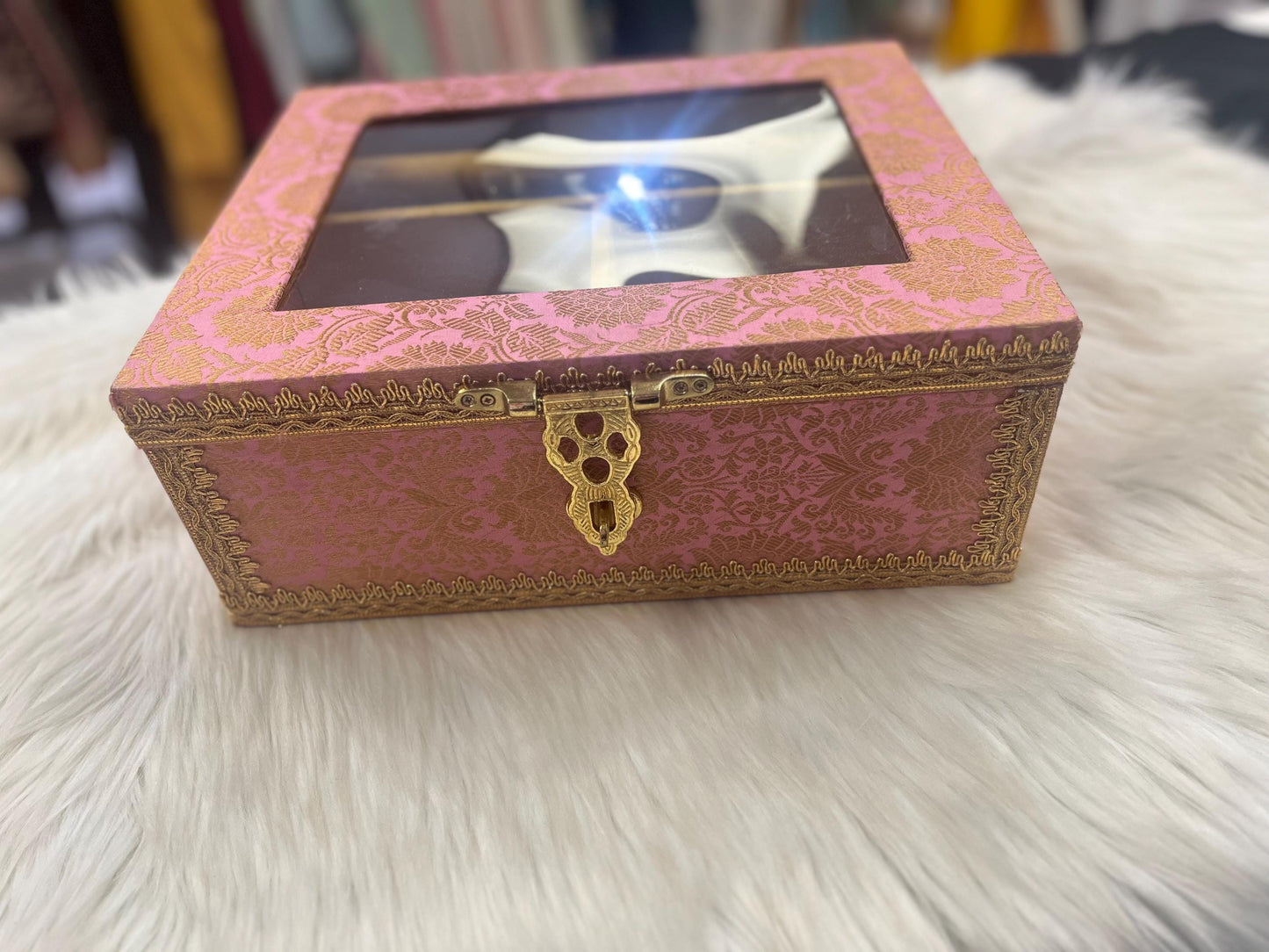 Churra /Kalira Box- Brocade handcrafted Box- Trousseau Box- Churra Kalire Box- Bridal Chura- Bridal Chuda Bangles- Bangle Storage Box