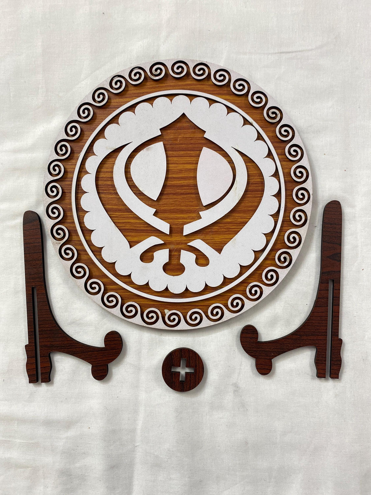 TableTop Wooden  Display Accessories-     Khanda (light brown)Religious/Sikh item/detachable stand /gift item