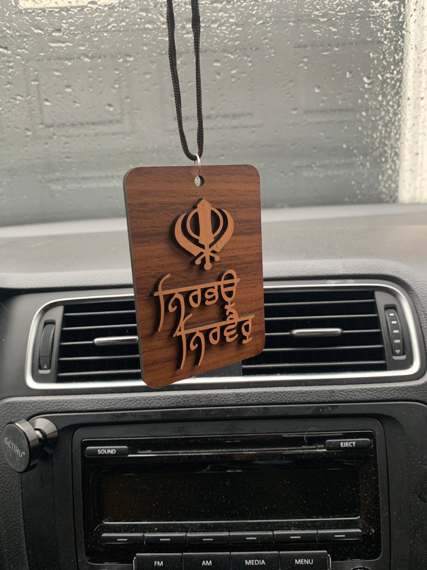 Car Hanging- Punjabi Sikh Ritual Car Hanging Accessories - Wooden Hanging Sikh Idol, Medium, Brown colour