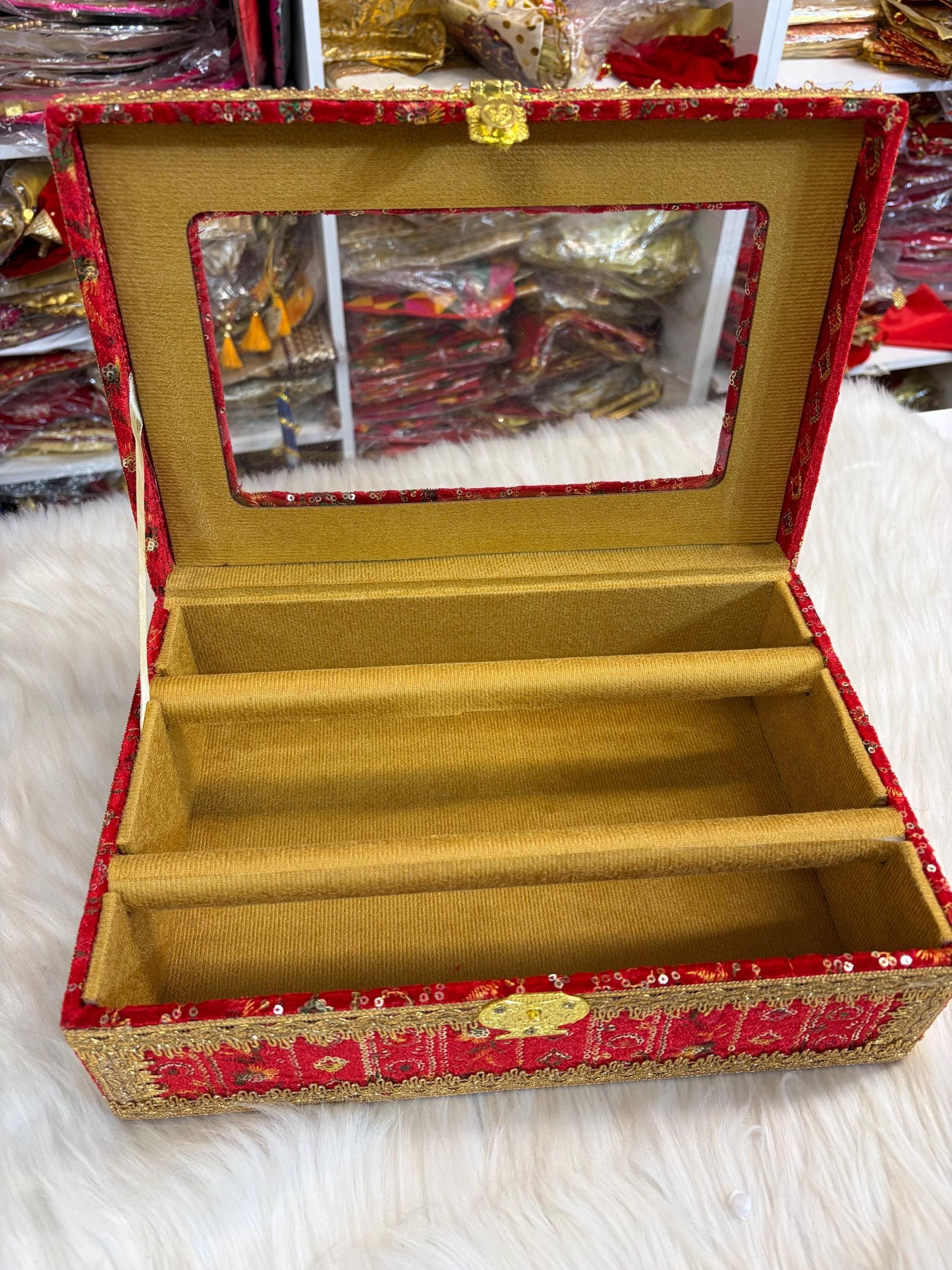 Churra Box- Velvet Embroided handcrafted Box- Trousseau Box- Churra bangle Box- Bridal Chura- Bridal Bangles- Bangle Storage Box