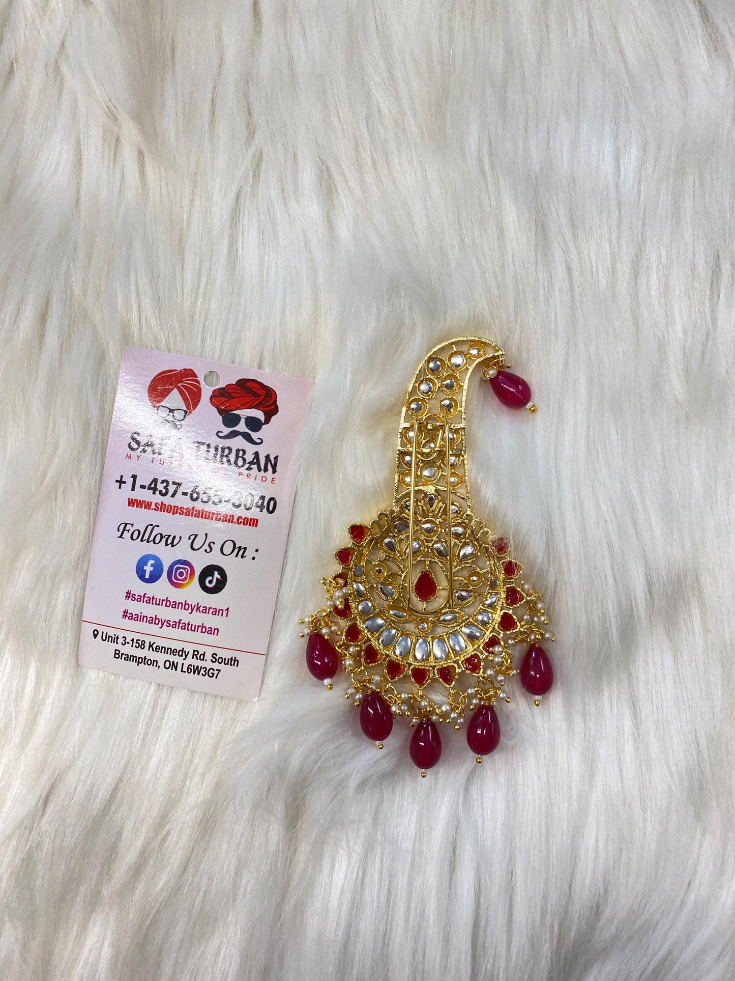 Indian Groom Wedding Accessories- Diamond  stone Kalangi/Kalgi for Men's Safa/Groom Pagdi