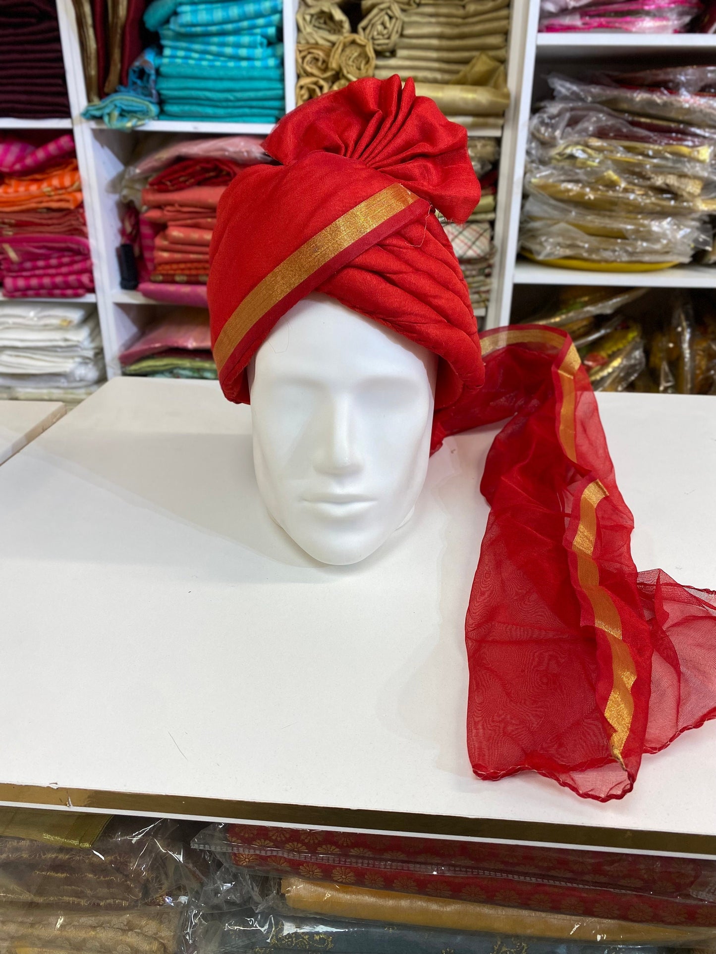 Indian Wedding- Hindu  Safa With Velcro for Baraati/Family Members, Safa Turban/Pagdi/Premade Turban Headwrap for dulha/baraati/Velcro safa