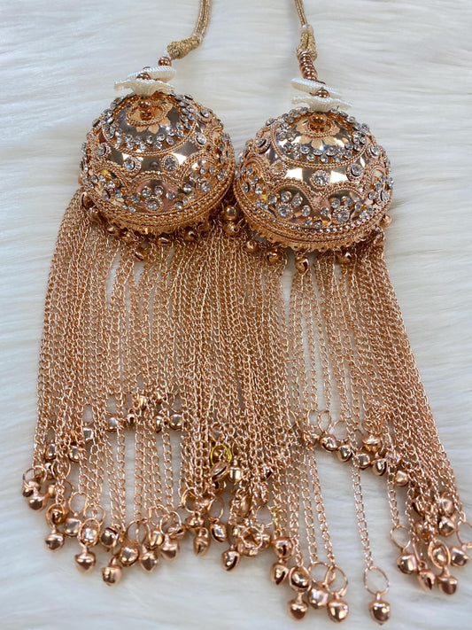 Beautiful Bridal Kaleera Traditional Antique rose gold Kaliras for Bride & Women Hand Hanging Kalera(sold as pair)