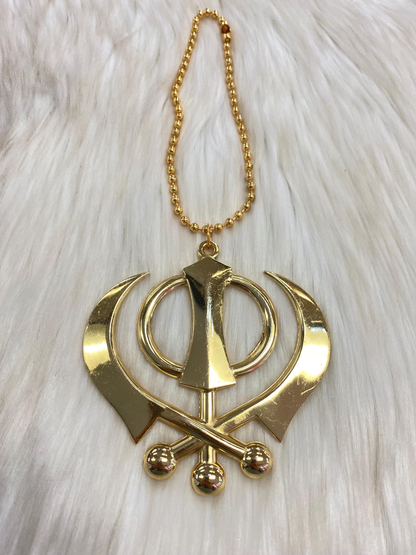 Khanda- Car/ Truck Hanging || Car Hanging || Truck Hanging || Hanging Accessories (Metal- Golden Colour)
