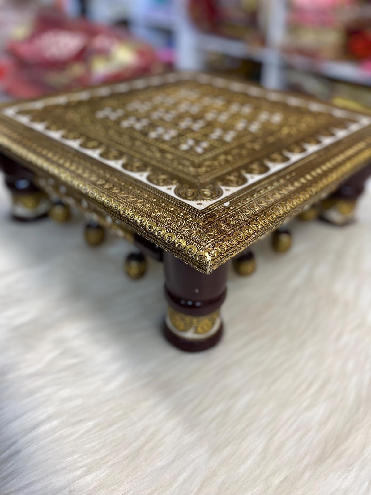Pihdi/Bench/ Chownki/Patra- Wedding Accessories-beautiful hand crafted wooden pihdi for Bride/Groom, Mayian/ Haldi/ Maiyan/ Vatna Ceremony