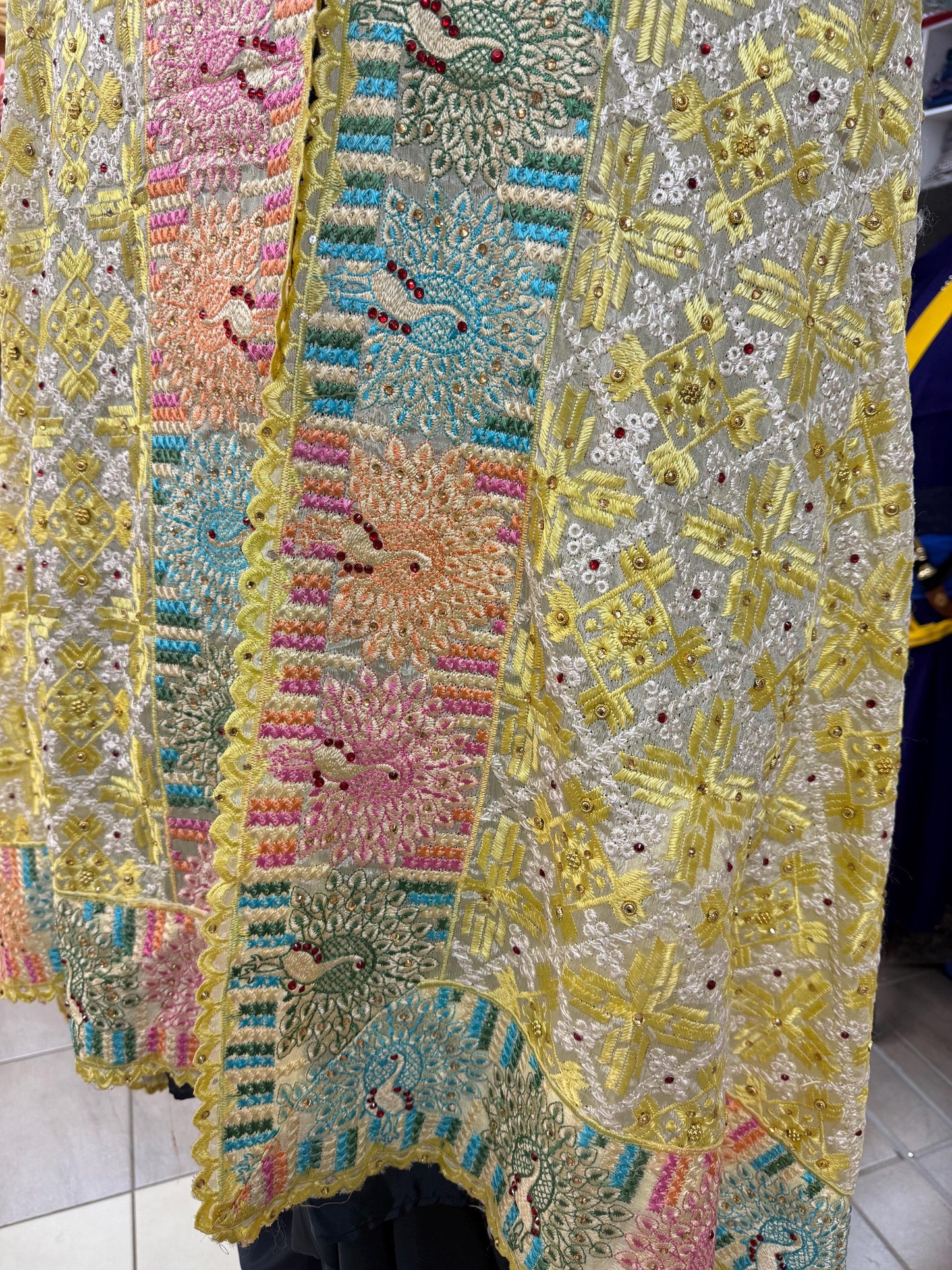 Phulkari Dupatta- Women's Phulkari Dupatta, Scarf, Multicolour Fulkari Chunni, Dupatta