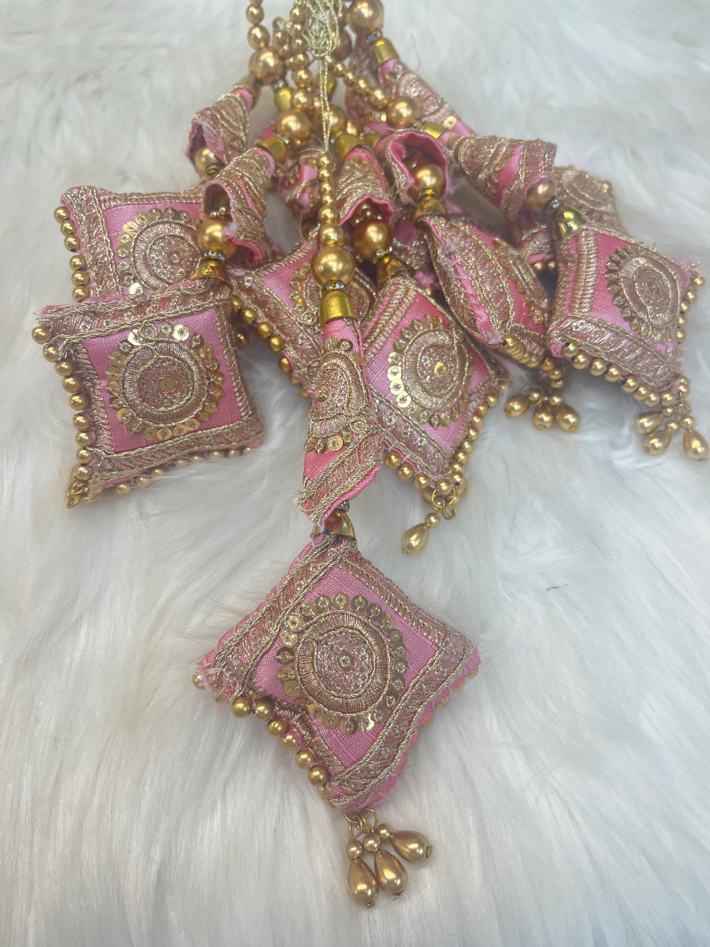 Fashion Handmade Latkan, Stylish Heavy Long for Lehenga, Chunni Border, Hanging Latkan for Lehenga, Pillow Shaped latkan      (sold as pair)