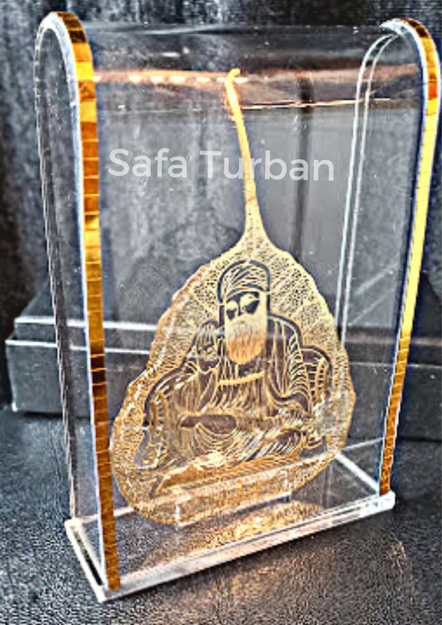 Car Dashboard Rectangular Shape Acrylic Showpiece, Religious Idol Statue for Mandir, Office & Home Décor (Guru Nanak Dev Ji)